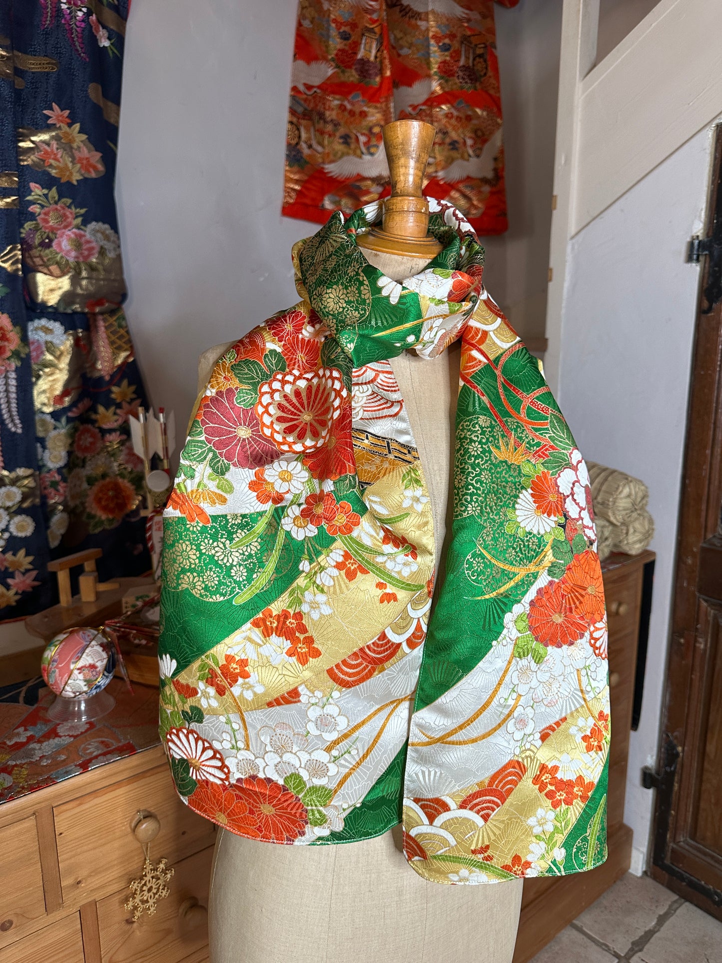 Foulard furisode kimono japonais en soie