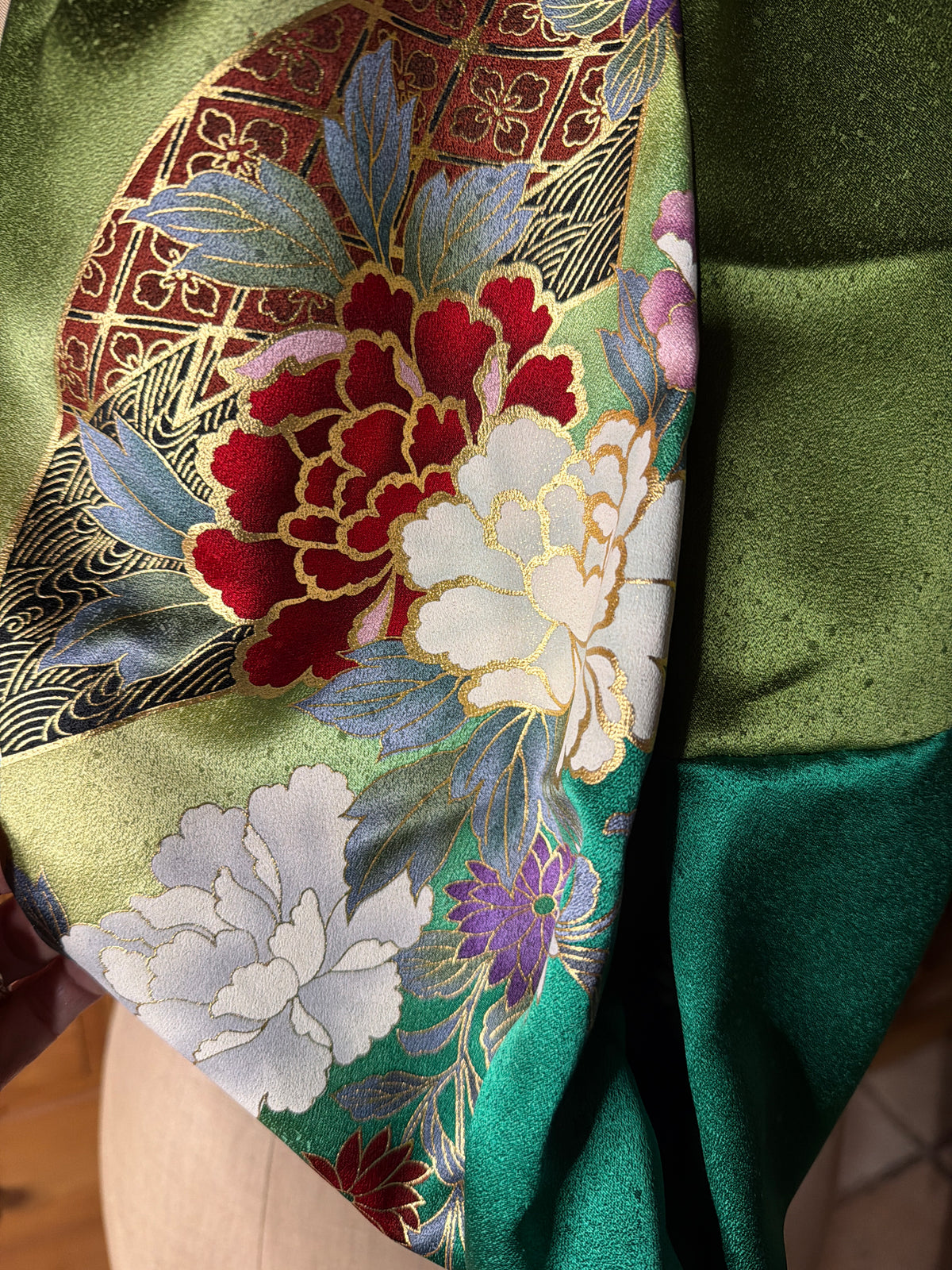 Tour de cou snood kimono japonais Furisode en soie