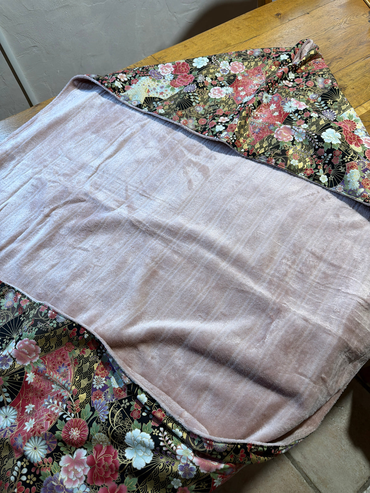Momonga veste réversible tissu japonais en coton et micro polaire intérieur