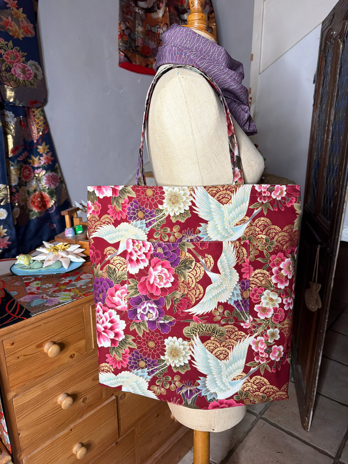 Tote bag tissu japonais en coton