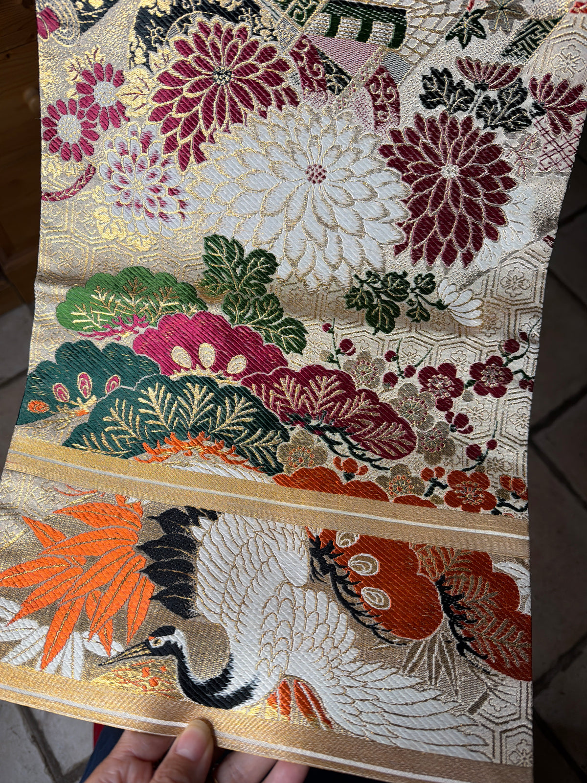 Chemin de table Obi japonais en soie