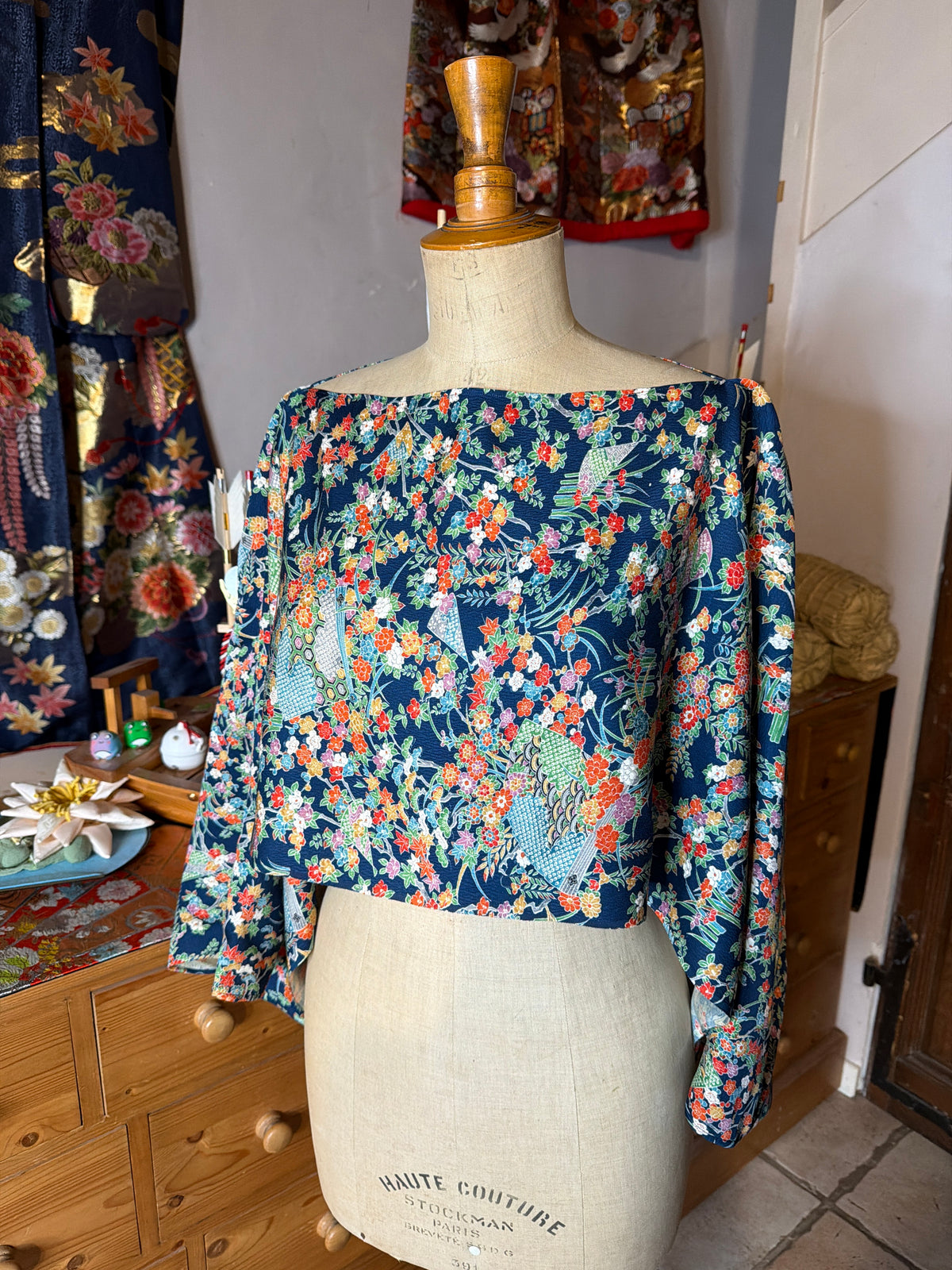 Top tunique 3 en 1 kimono japonais en soie