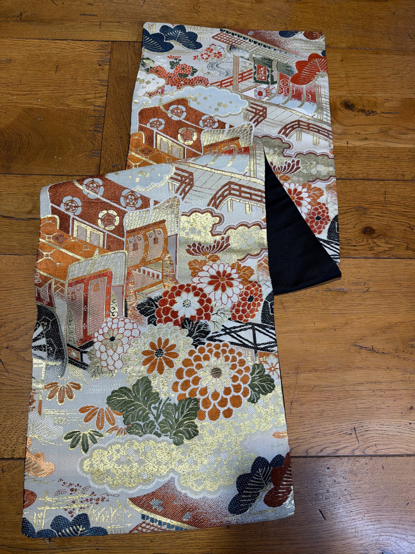 Chemin de table Obi en soie kimono japonais
