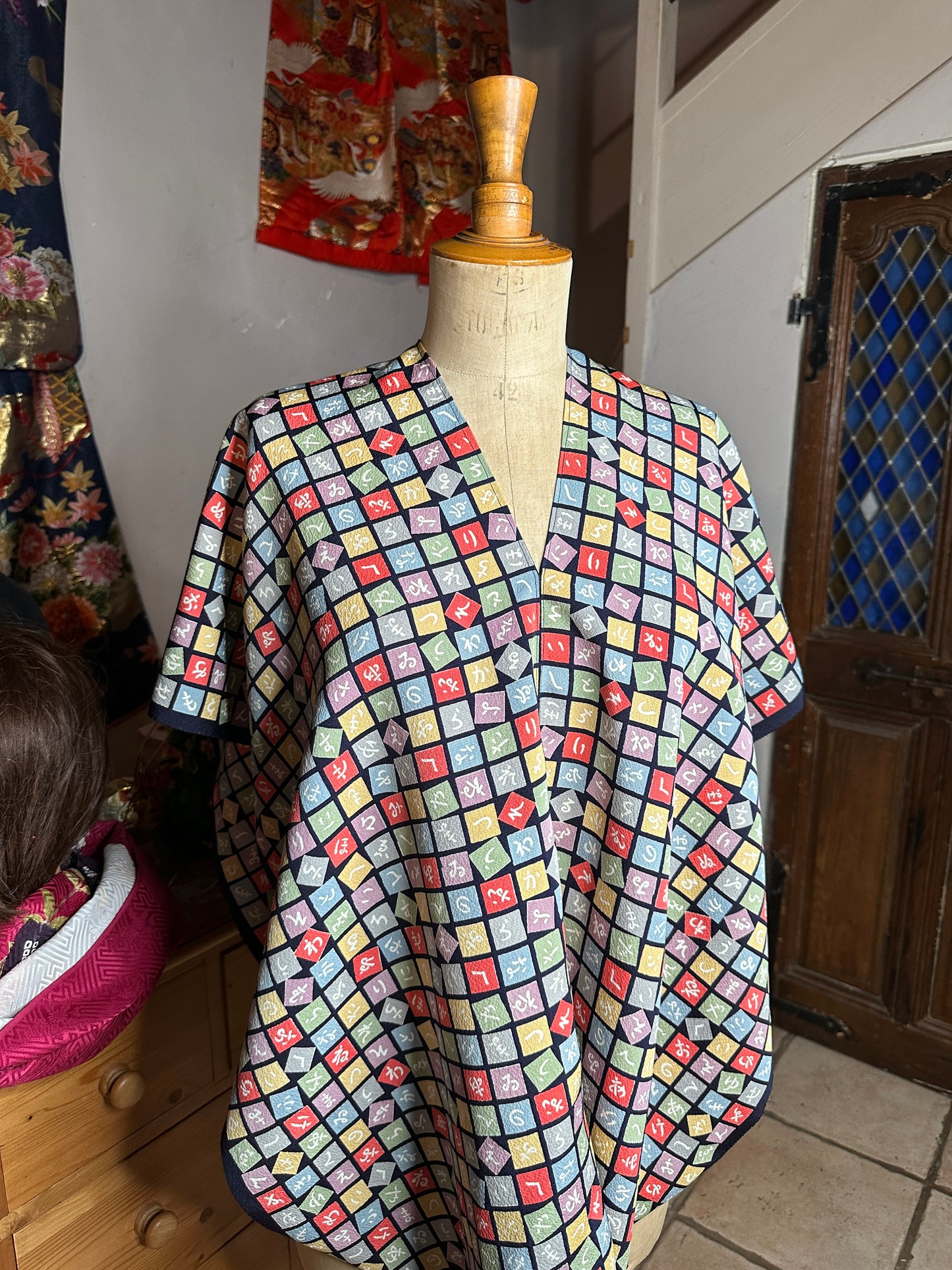 Top tunique courte manches longues kimono japonais en soie Neuf