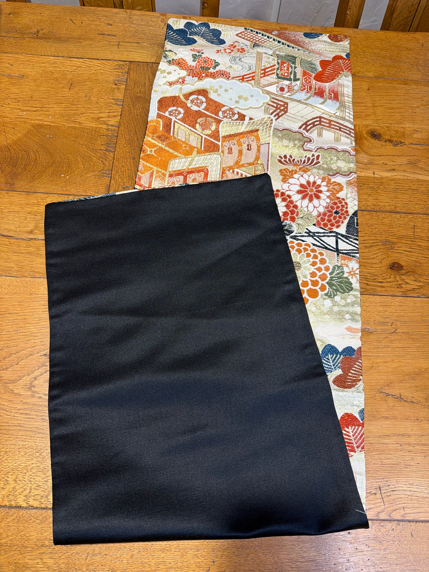 Chemin de table Obi en soie kimono japonais