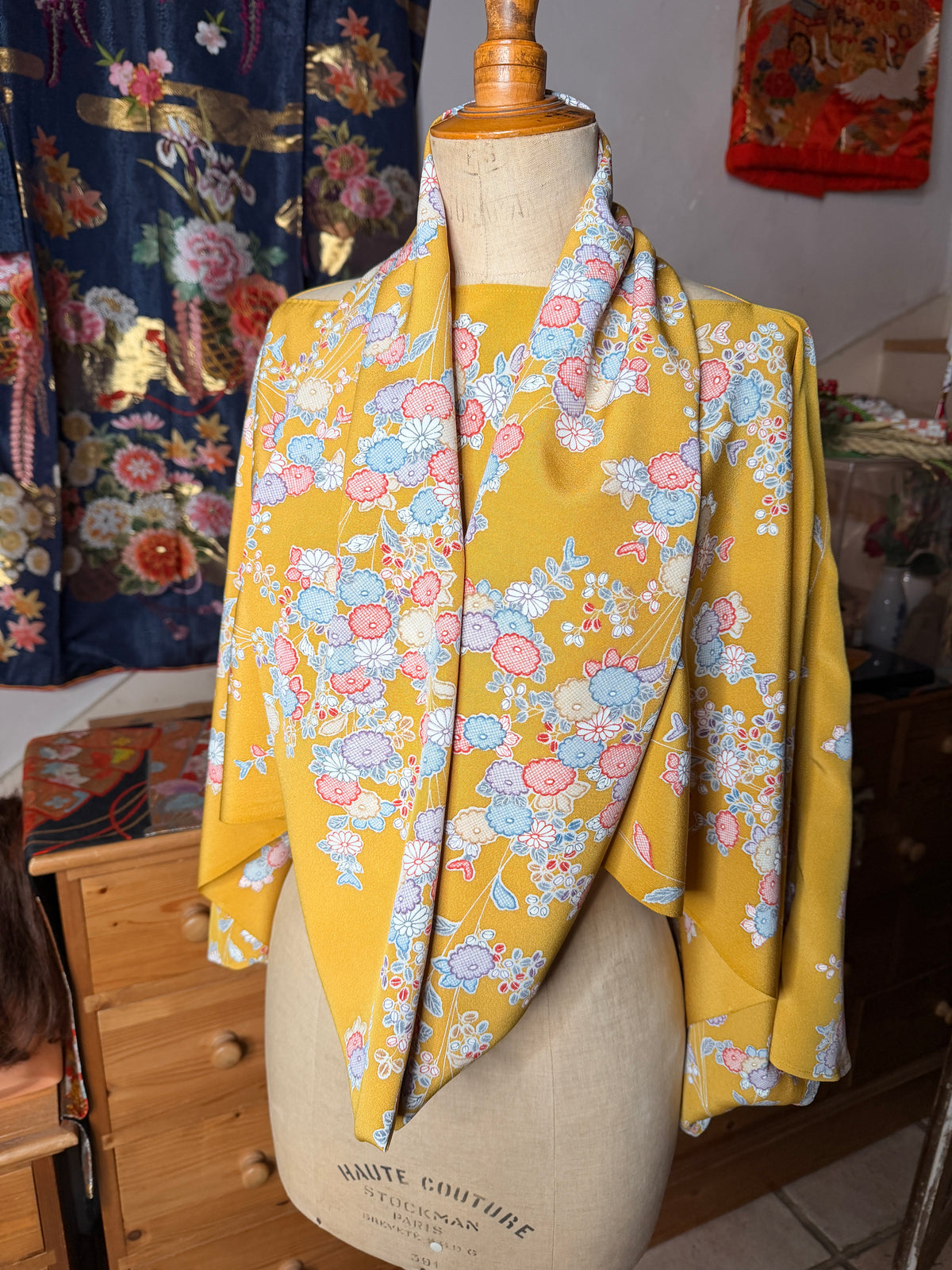 Top tunique kimono en soie 3 en 1