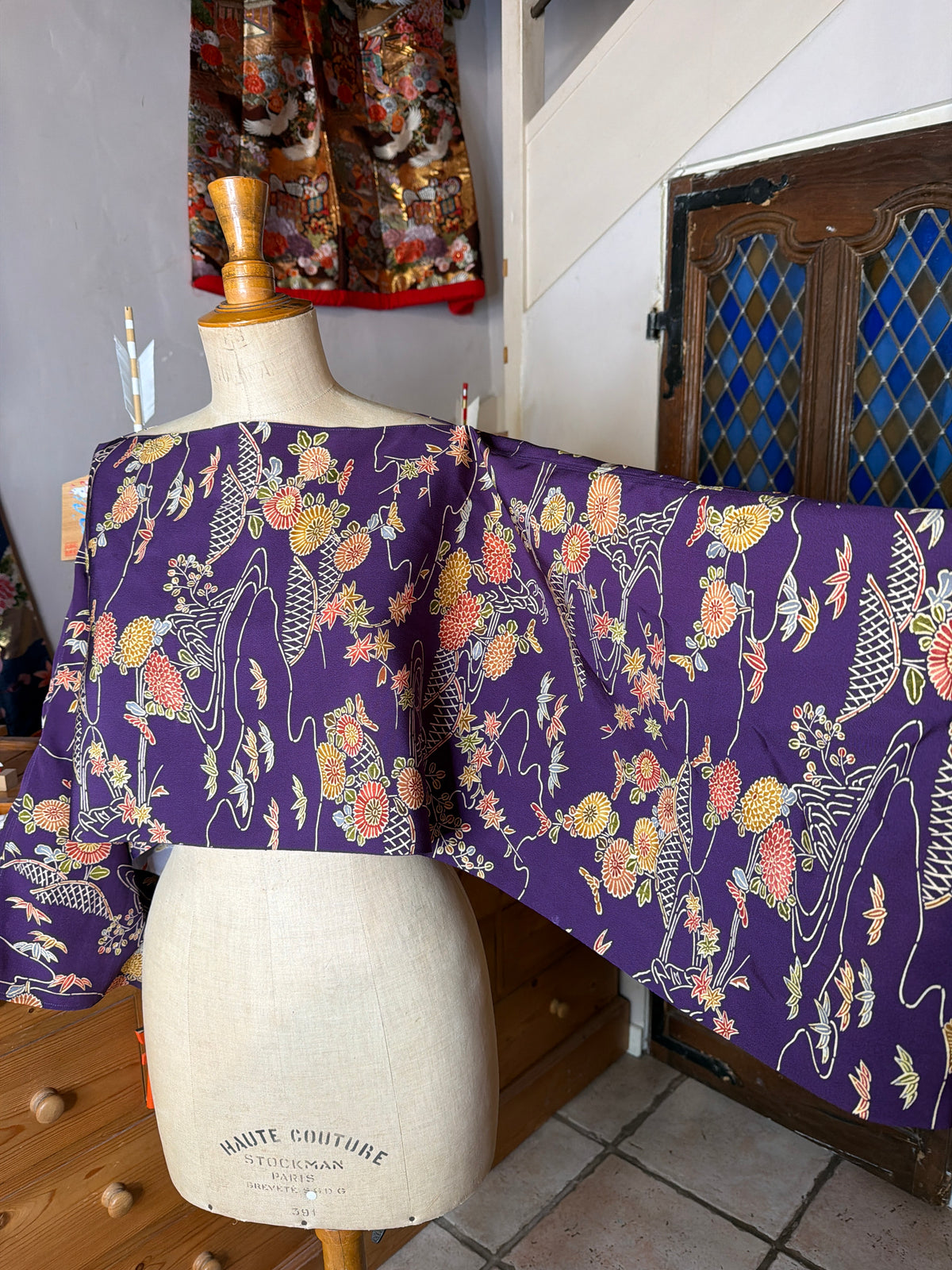 Top tunique 3 en 1 kimono japonais en soie tango Chirimen