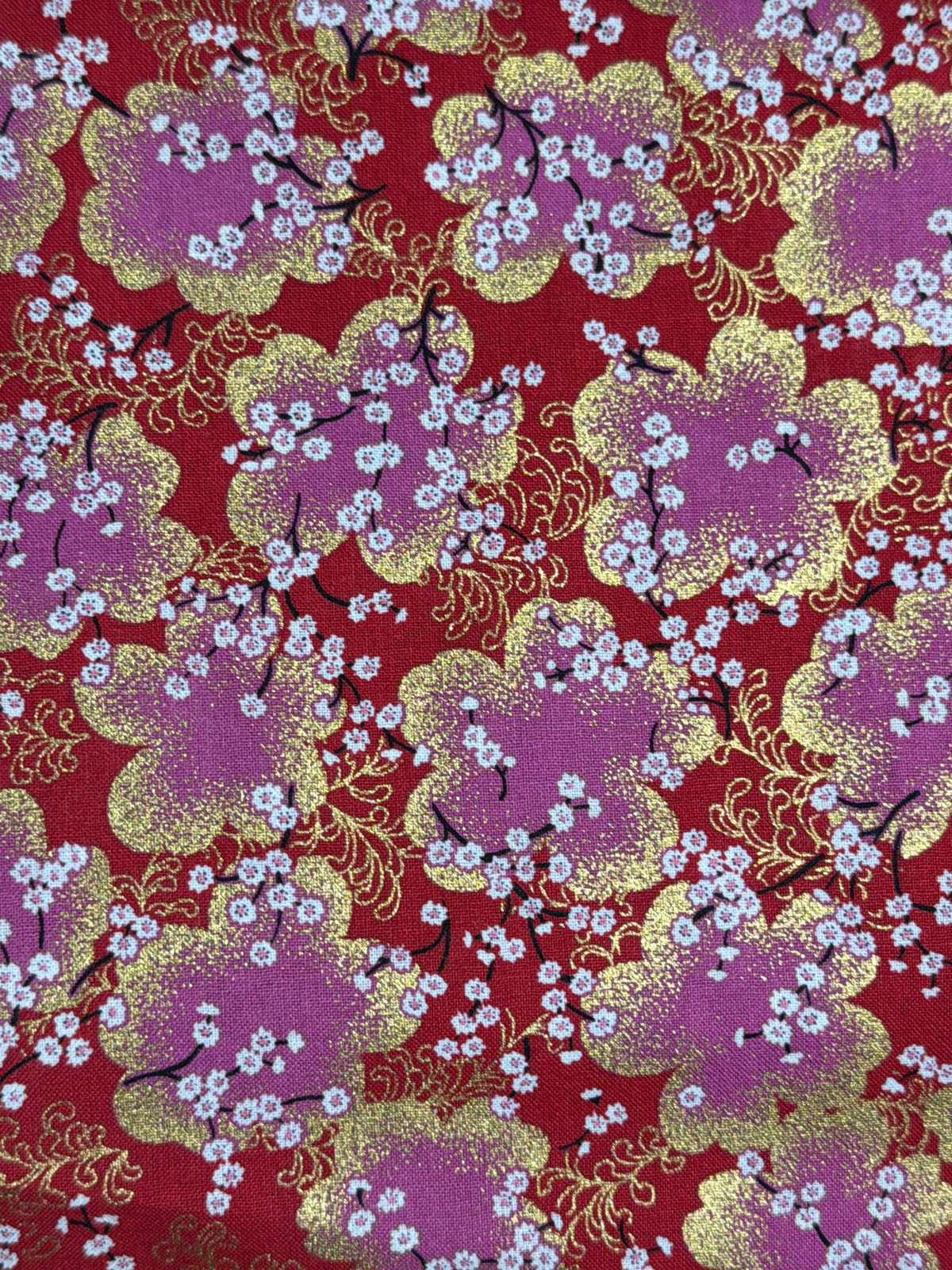 Tissu japonais en coton fleur de cerisier japonaise 4 couleurs disponibles
