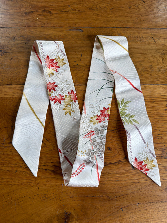 Foulard ruban kimono japonais bingatazome Okinawa en soie