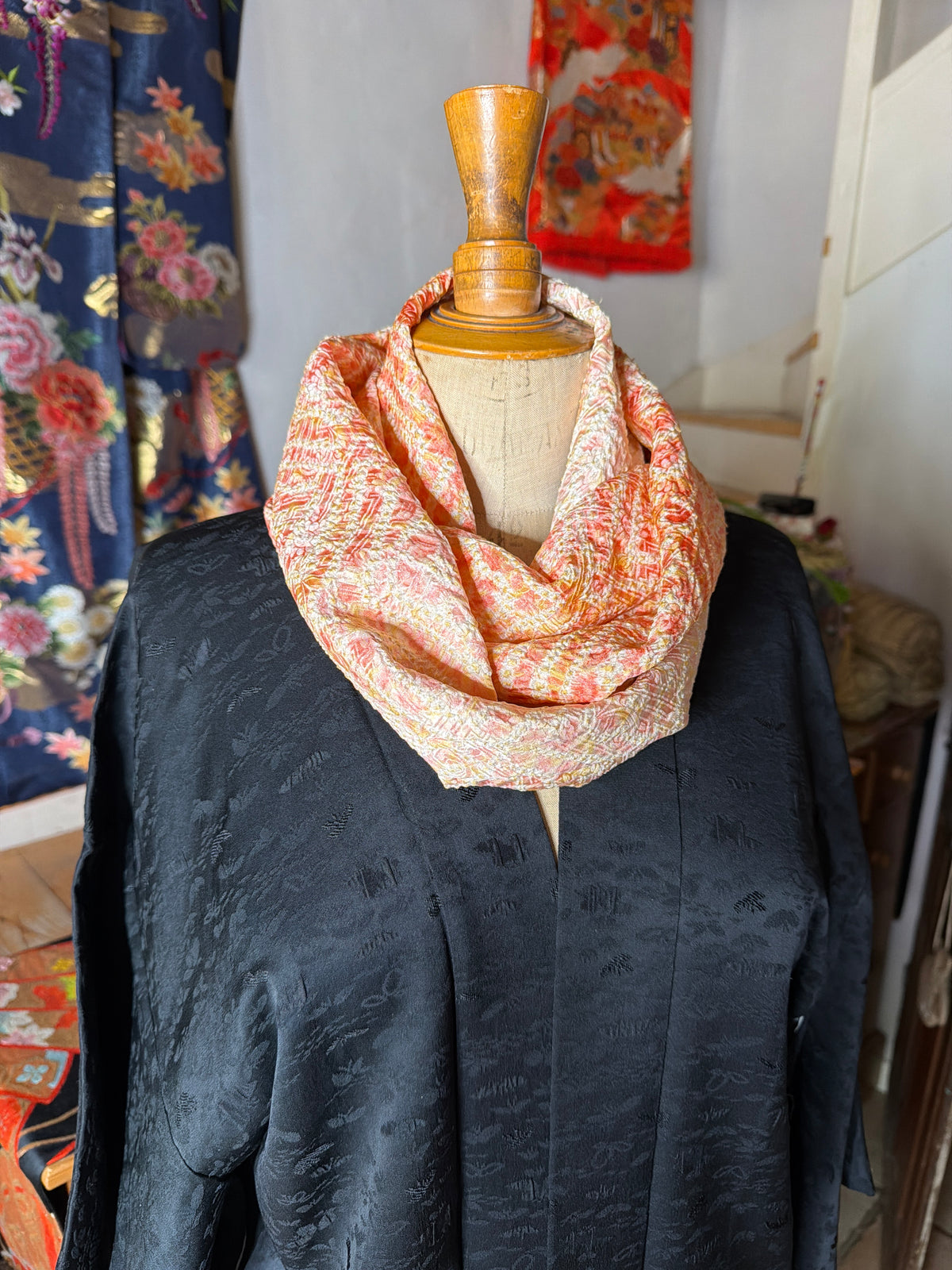 Tour de cou kimono shibori japonais en  soie