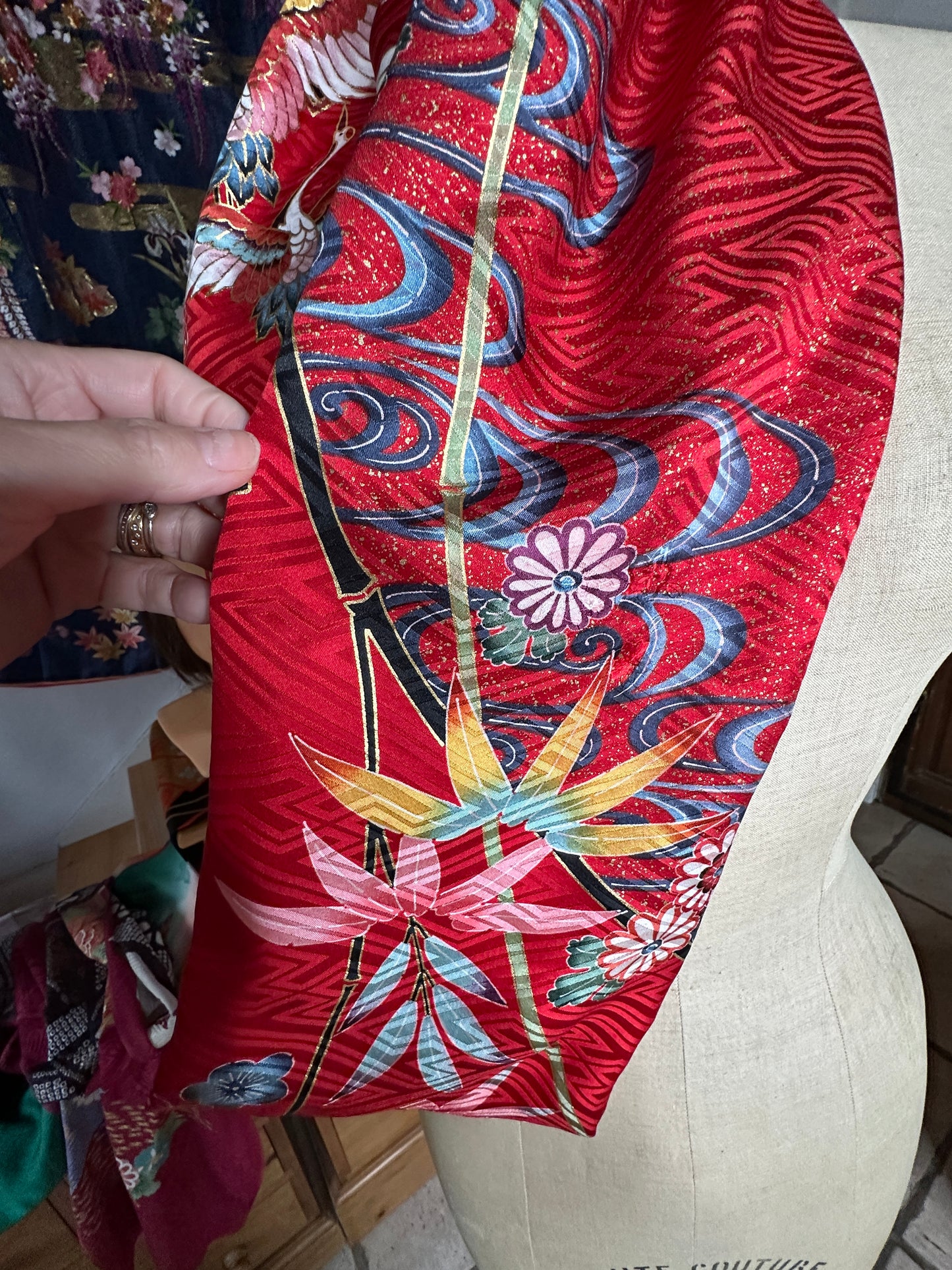 Snood tour de cou kimono en soie japonais Neuf