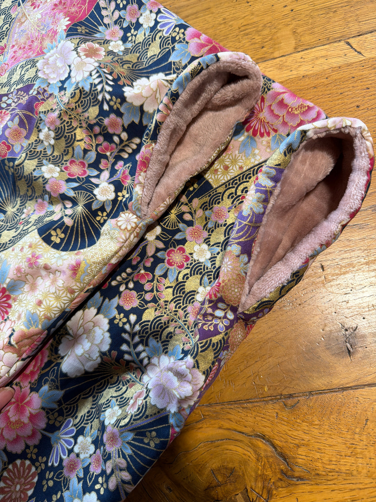 Momonga veste réversible tissu japonais et micropolaire doux