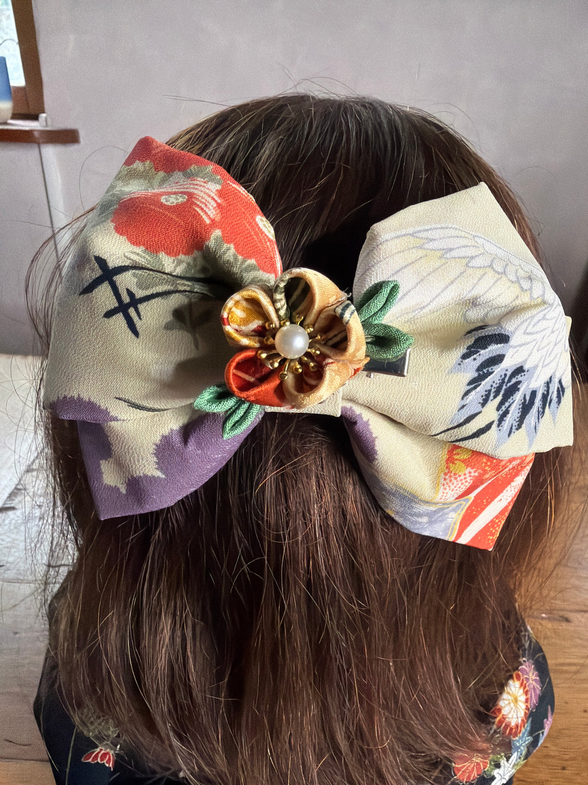 Barette japonaise kimono en soie