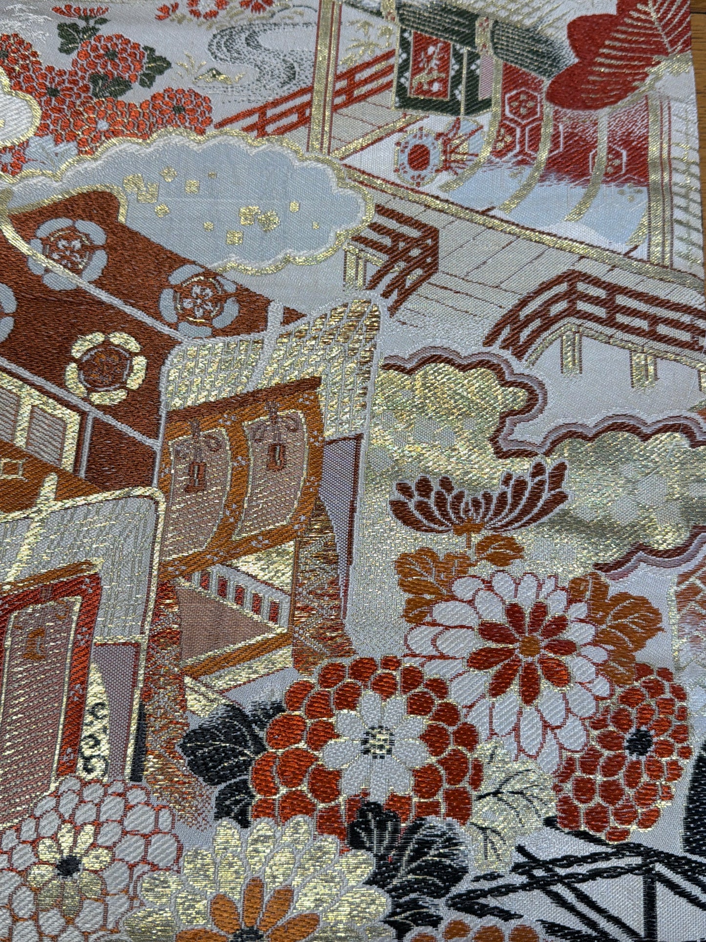 Chemin de table Obi en soie kimono japonais