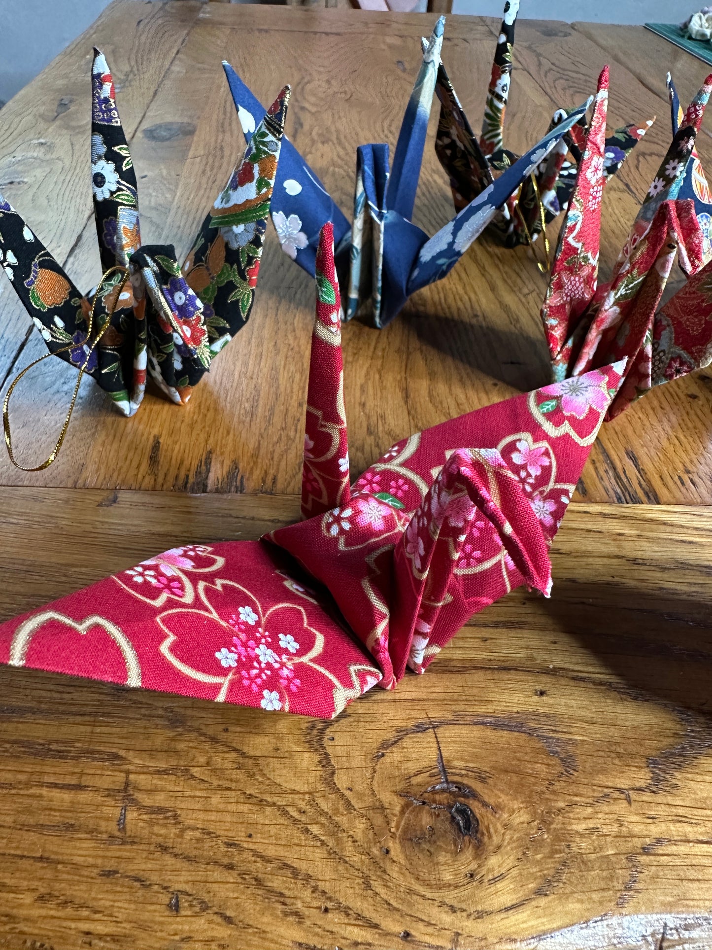 Grue oiseau japonais en coton