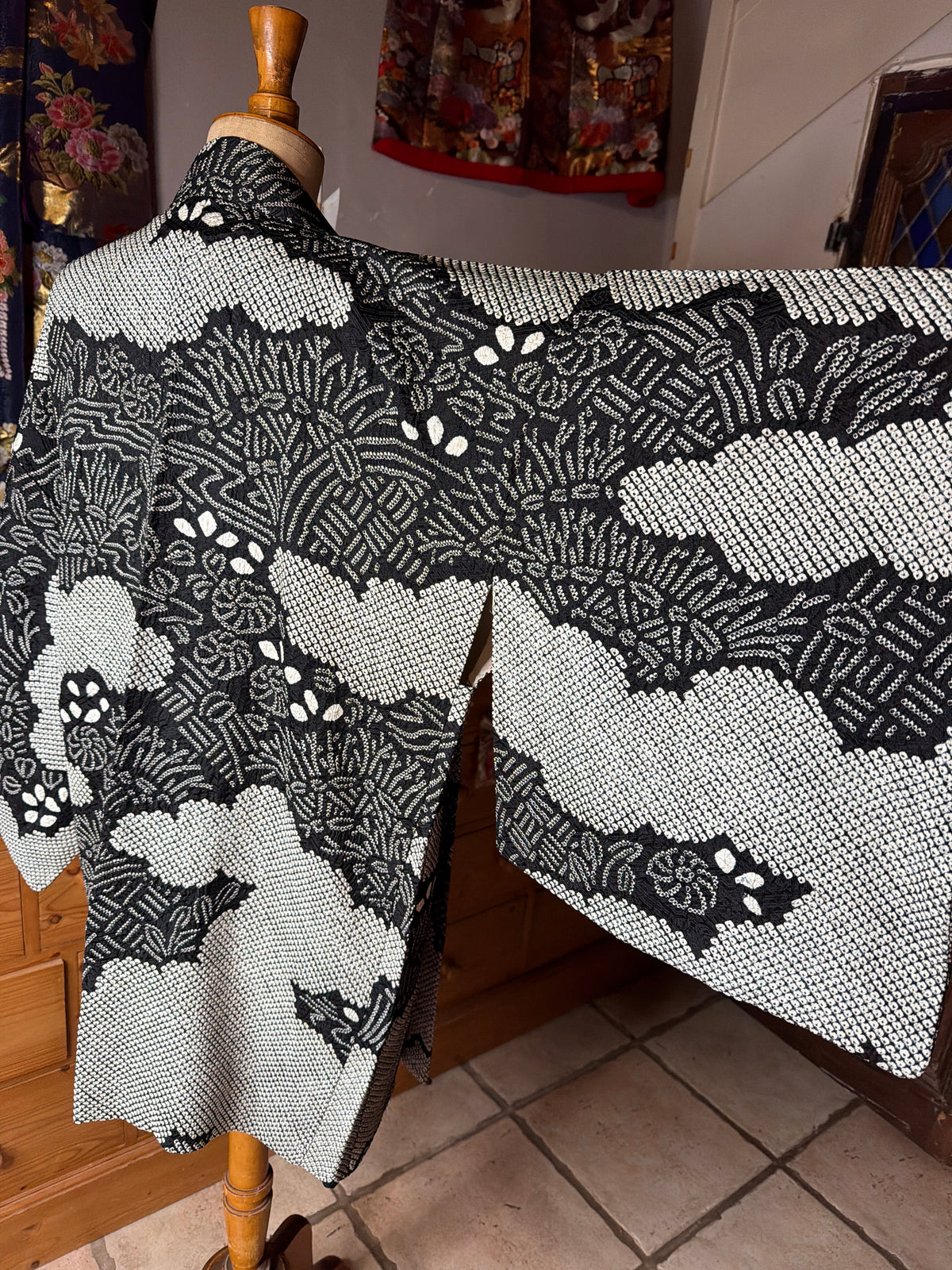 Haori veste de kimono japonais en soie Shibori