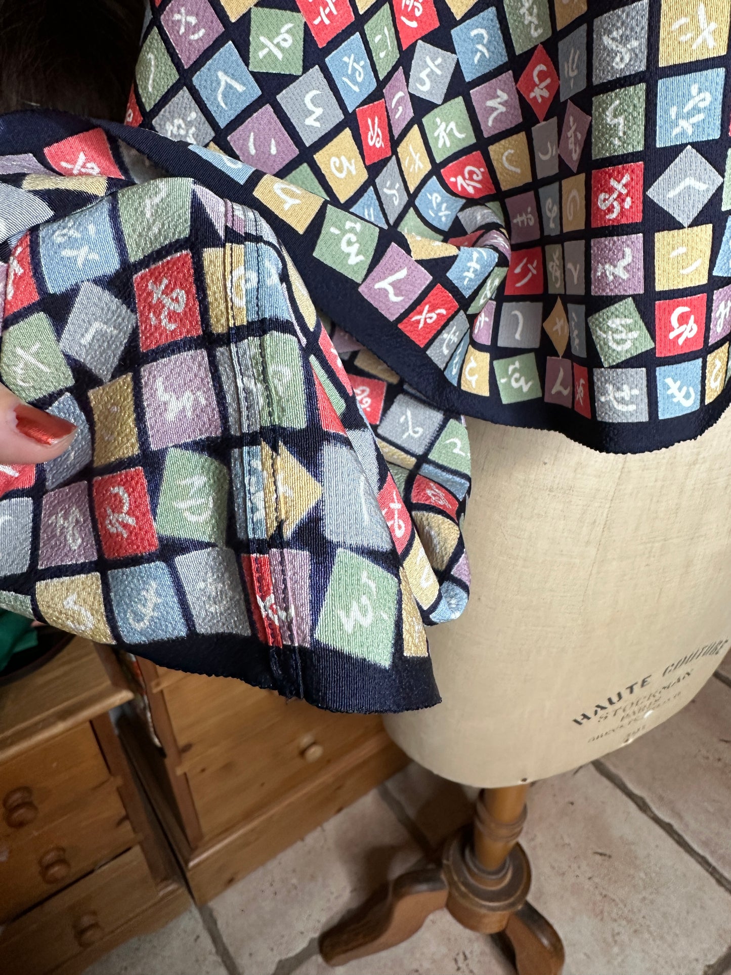 Top tunique courte manches longues kimono japonais en soie Neuf