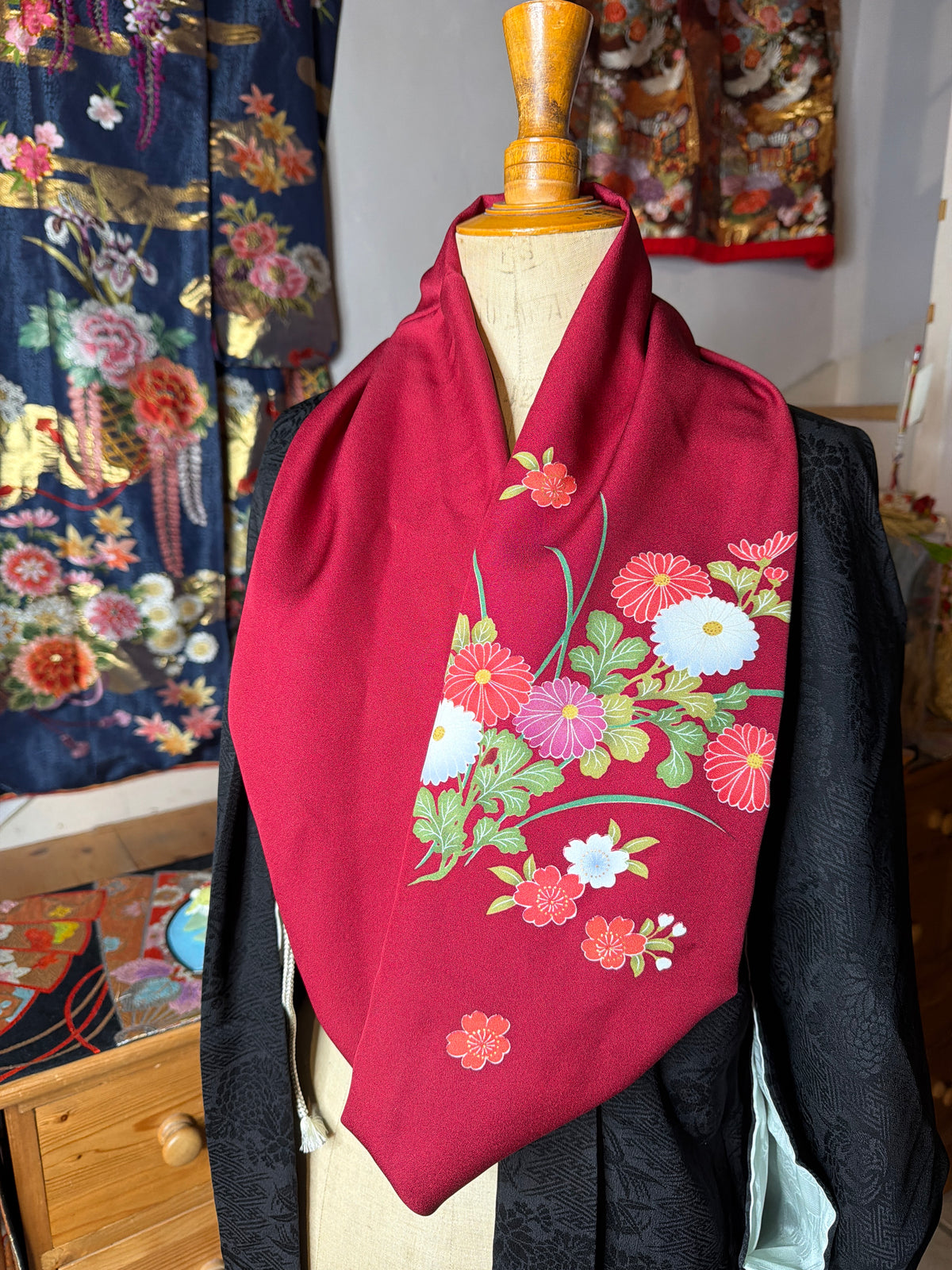 Tour de cou Snood furisode kimono japonais en oie Neuf