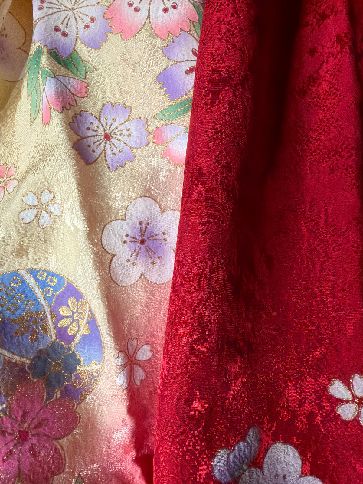 Tour de cou snood kimono furisode japonais en soie