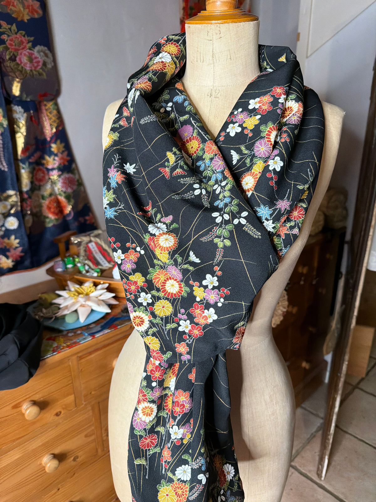 Top tunique kimono japonais en soie