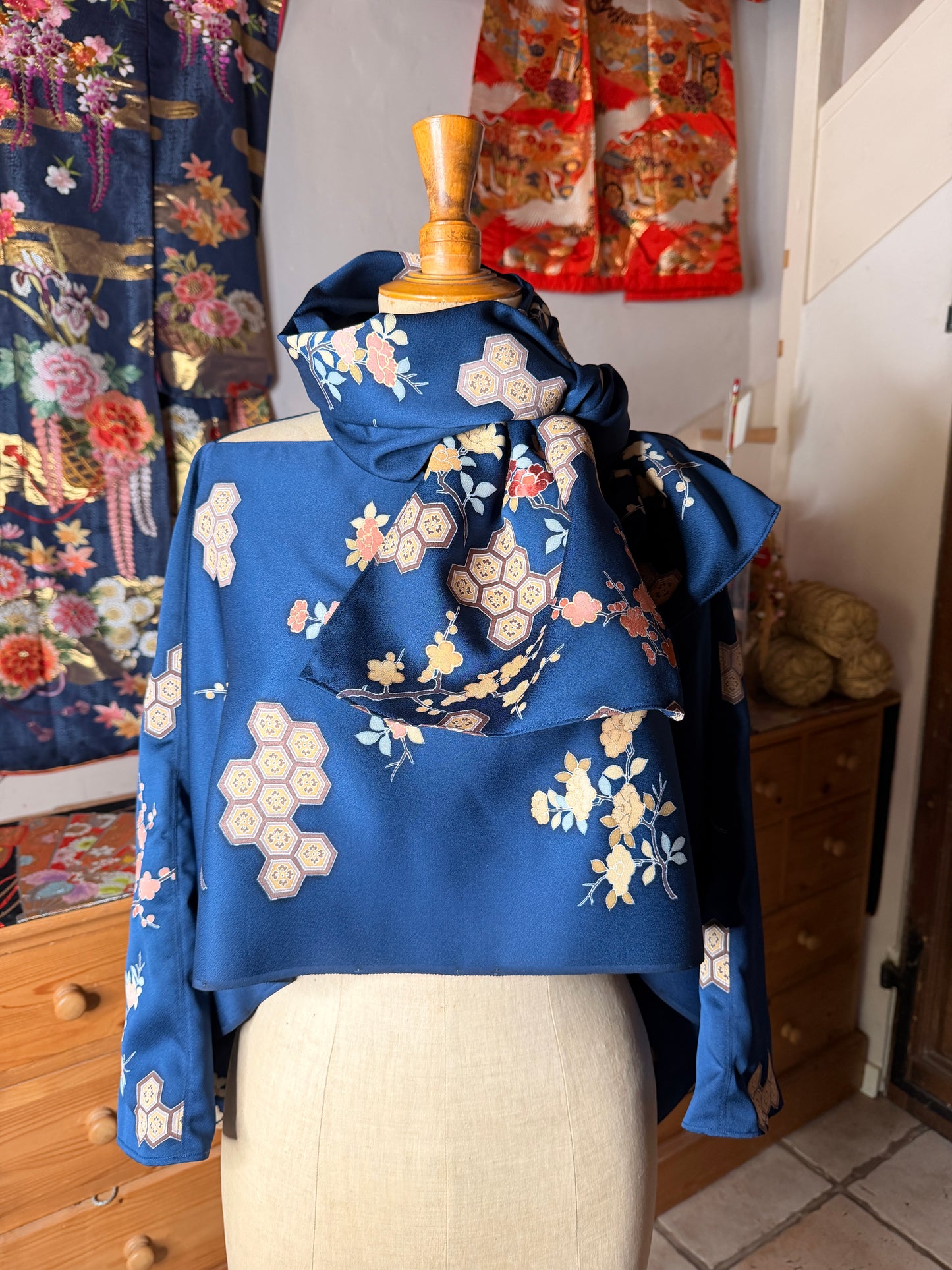 Cape tunique kimono japonais en soie Neuf