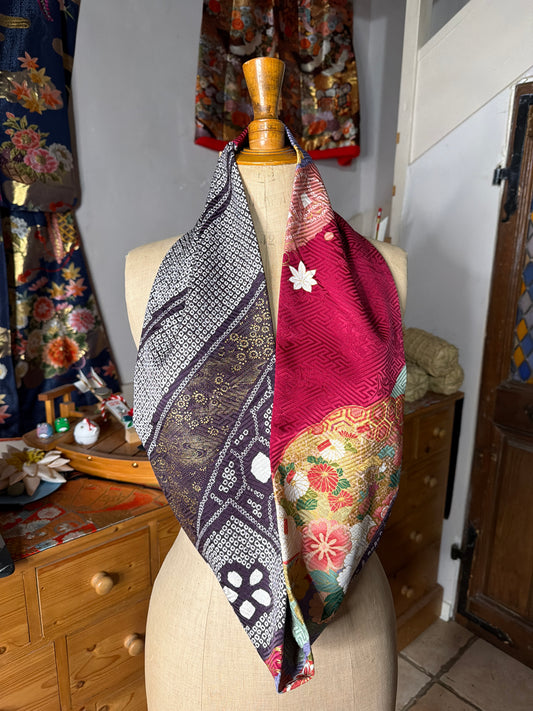 Tour de cou snood furisode kimono japonais en soie