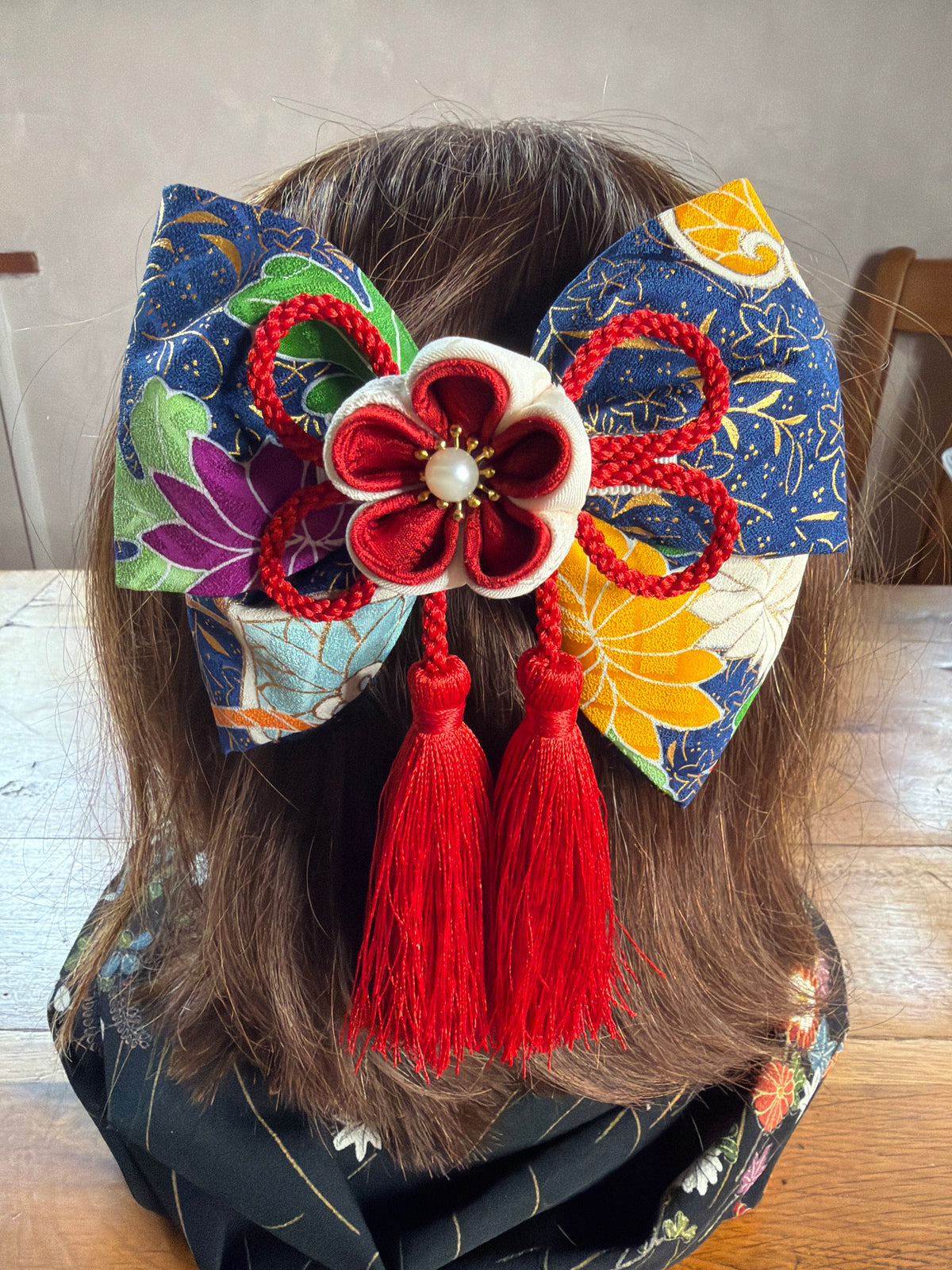 Pince à cheveux Tsumamisaiku japonaise en soie