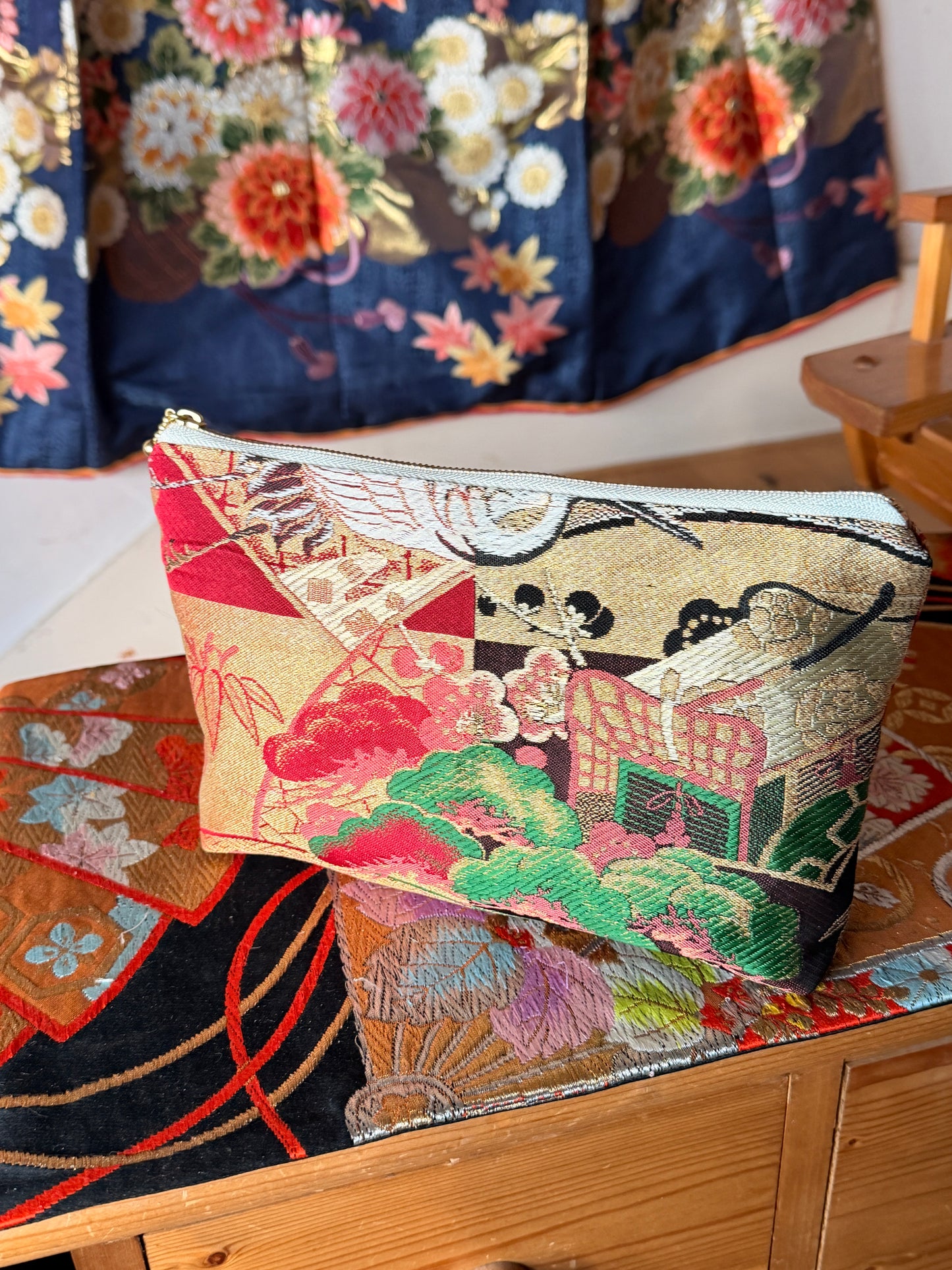 Pochette Obi antique japonais en soie