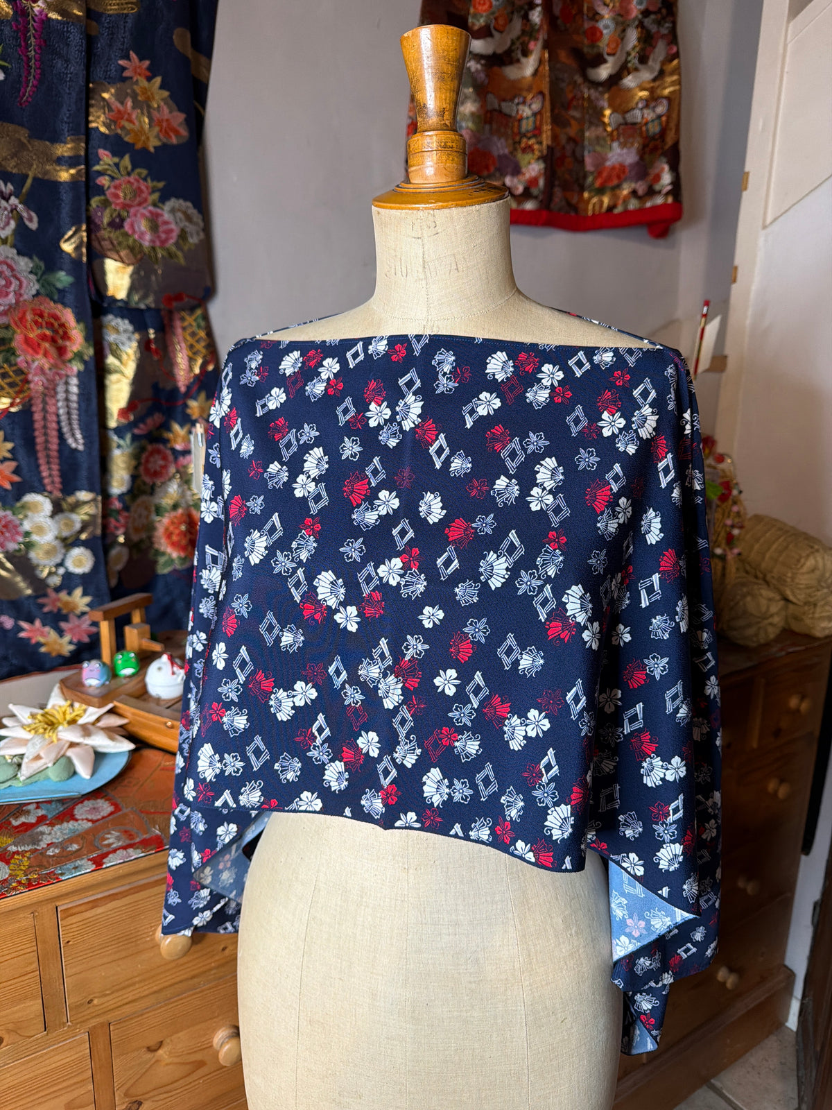 Top tunique 3 en 1 kimono japonais en soie