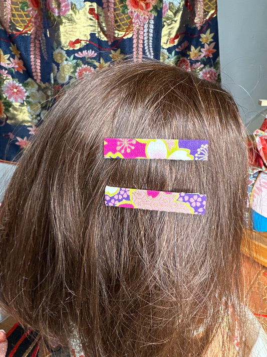2 clip pince à cheveux tissu japonais en coton