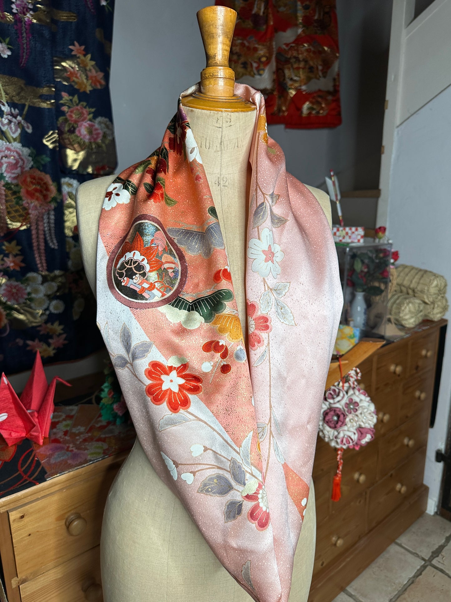 Snood tour de cou kimono japonais Furisode Neuf