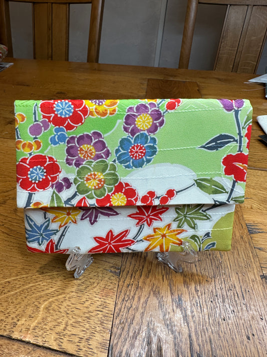 Pochette 2  compartiments kimono japonais en soie