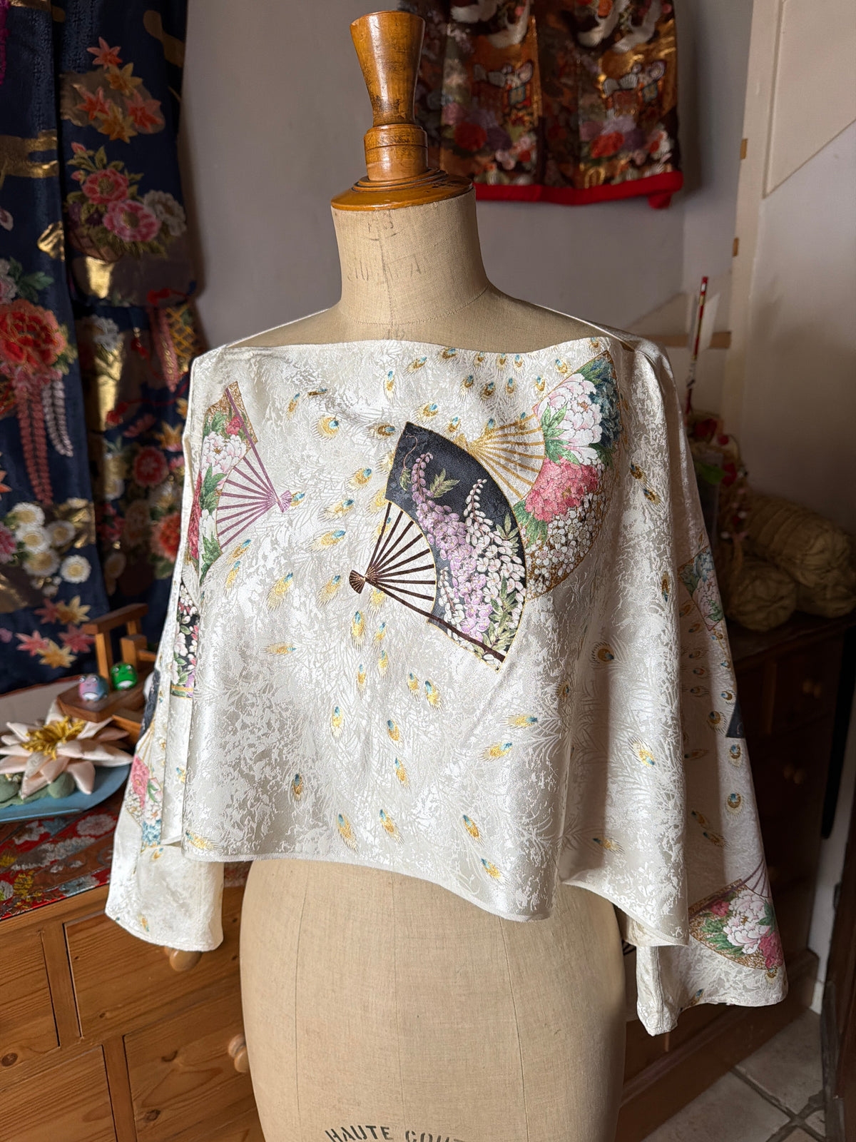 Top tunique 3 en 1 kimono o japonais en soie