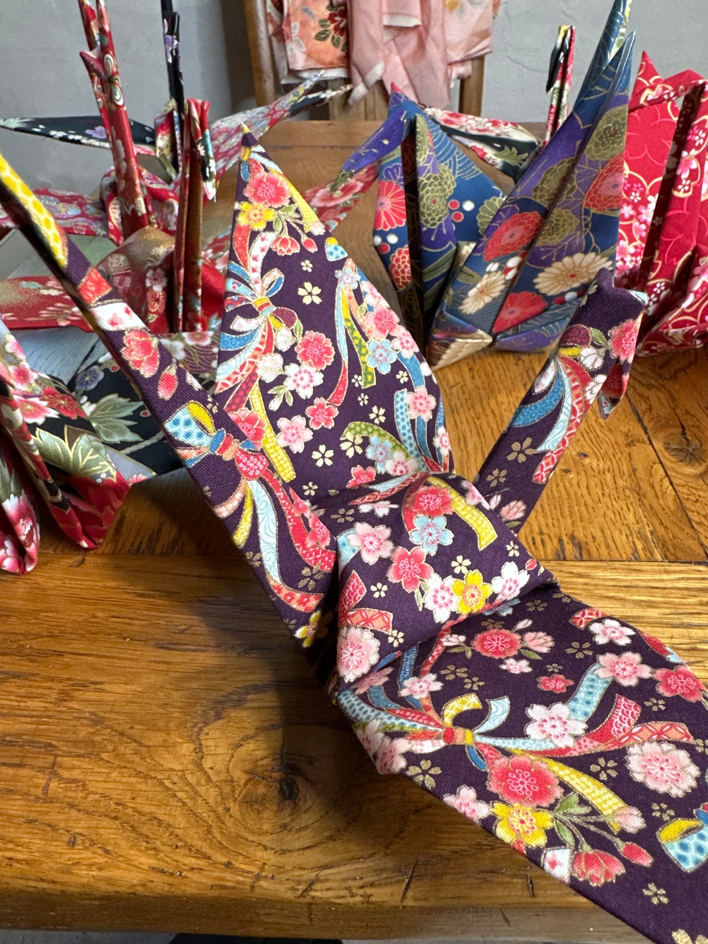 Grue oiseau japonais en coton