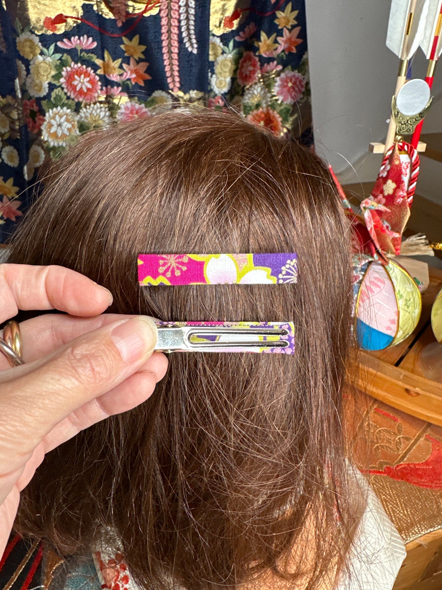 2 clip pince à cheveux tissu japonais en coton
