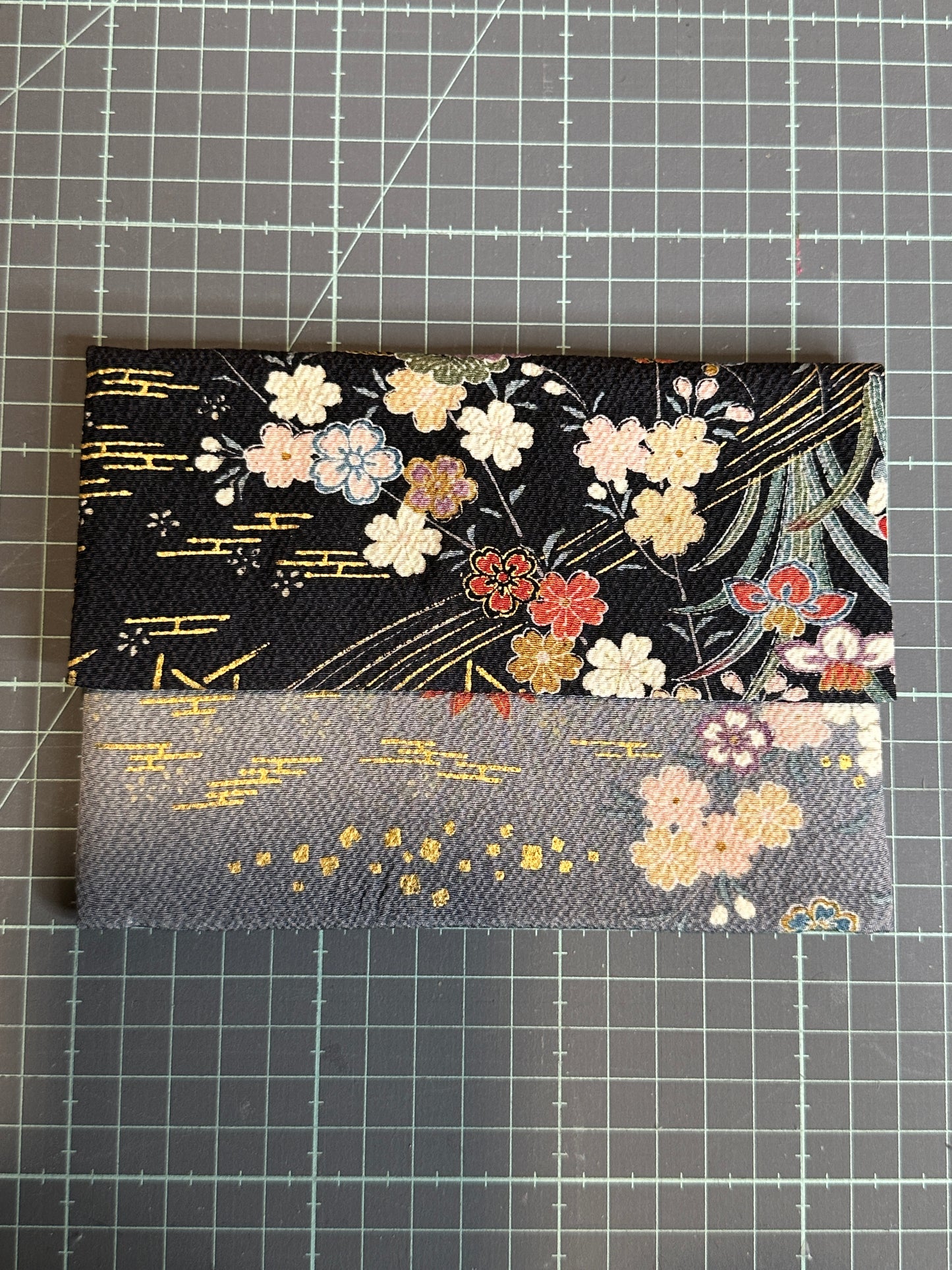 Pochette 2 compartiments kimono japonais en soie