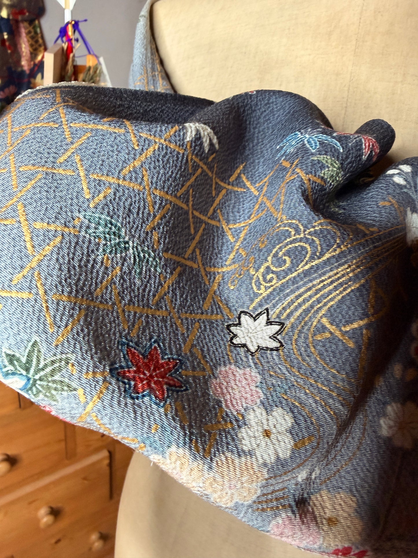 Top court tunique en kimono japonais en soie Neuf