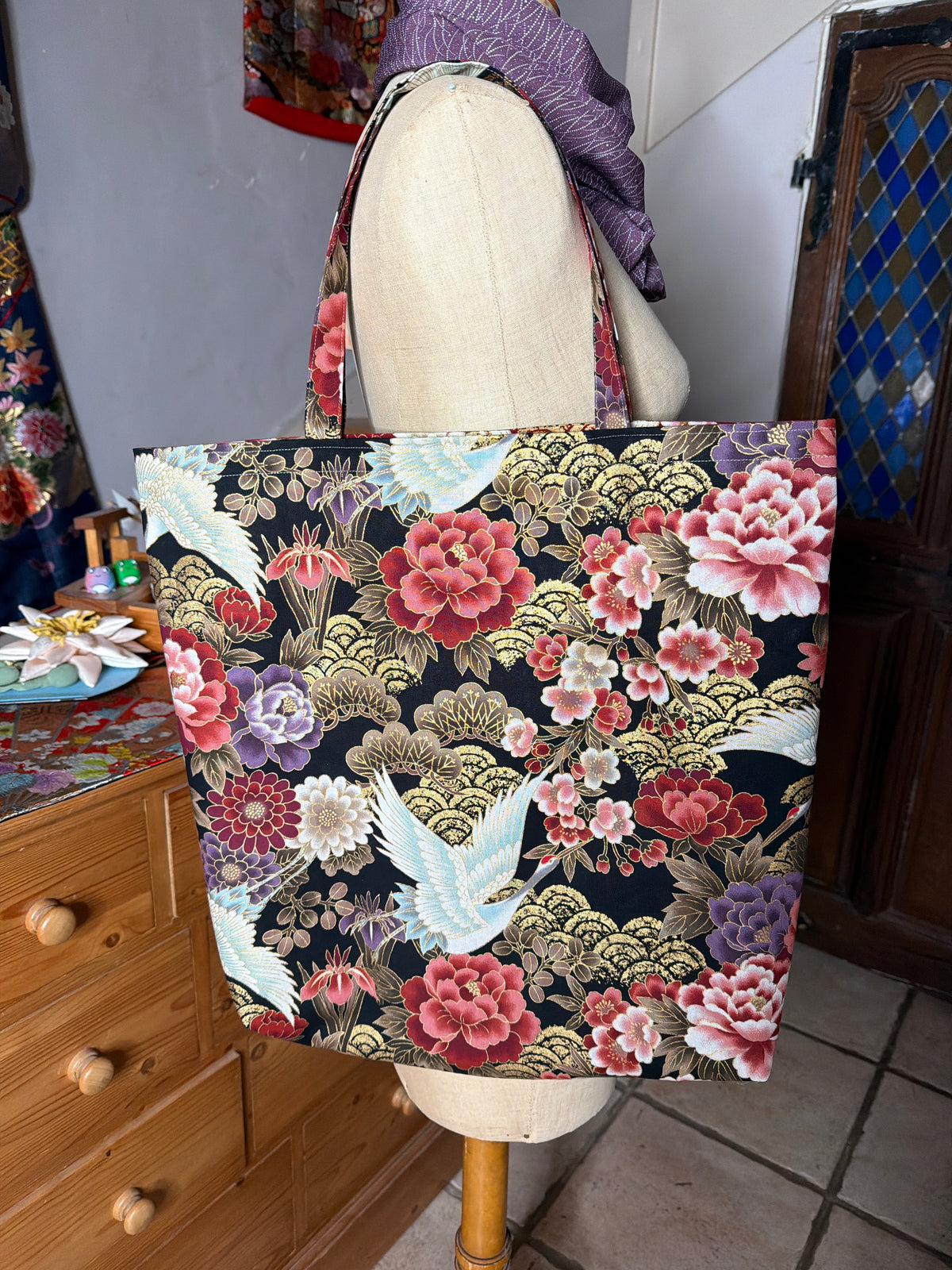 Tote bag tissu japonais en coton