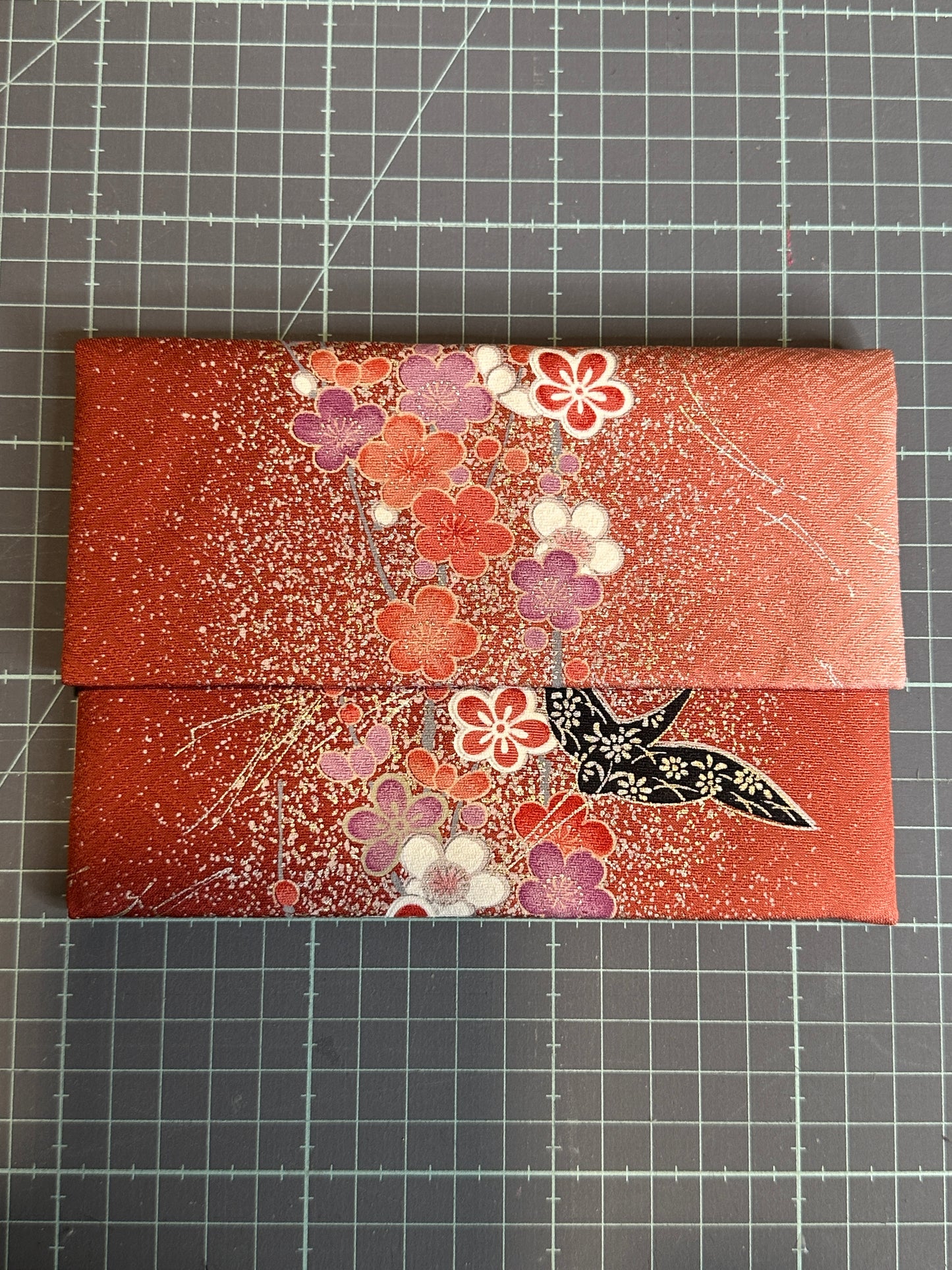 Pochette passeport 2 compartiments kimono japonais en soie