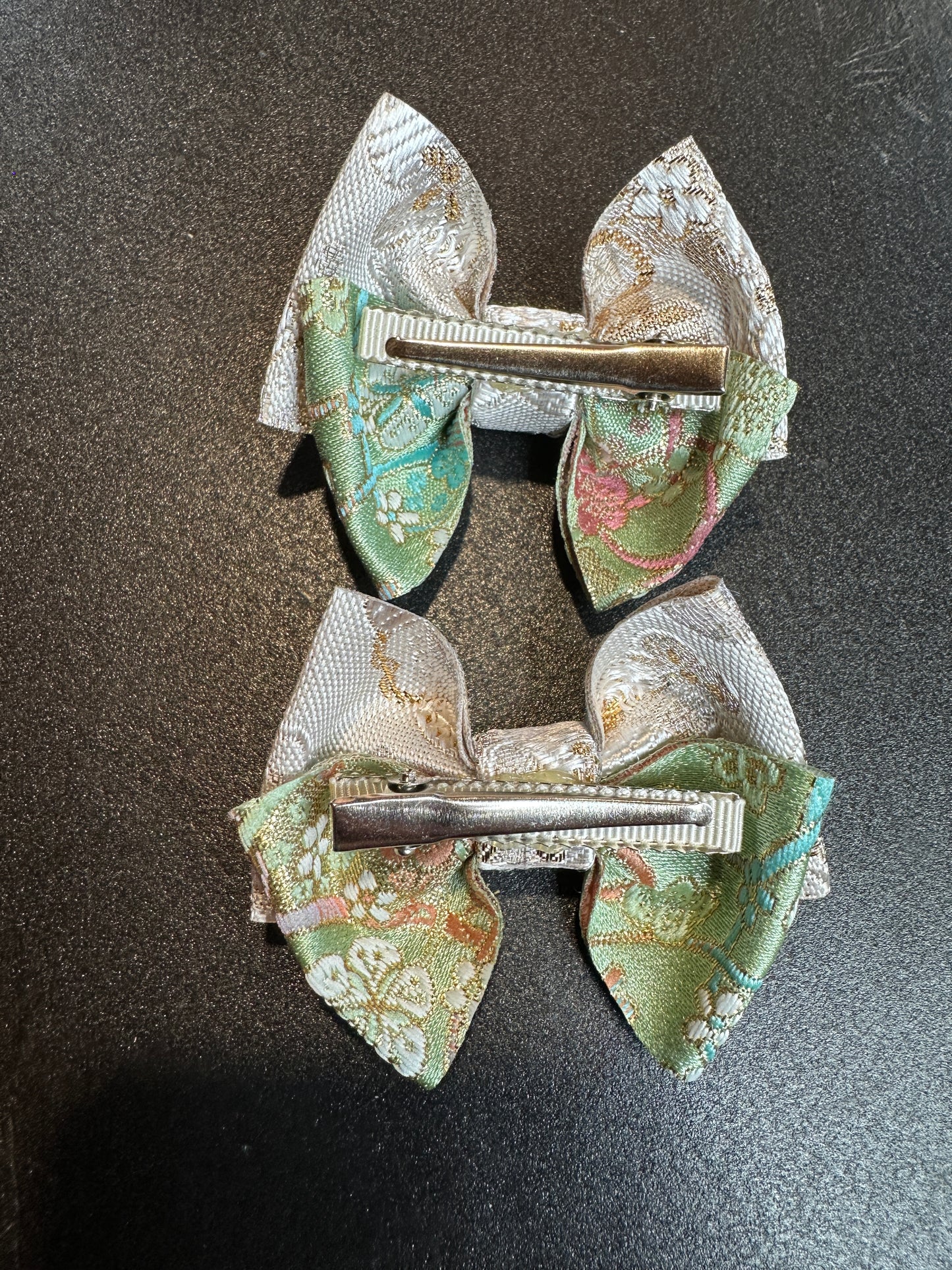 2 pinces à cheveux rubans japonais kimono