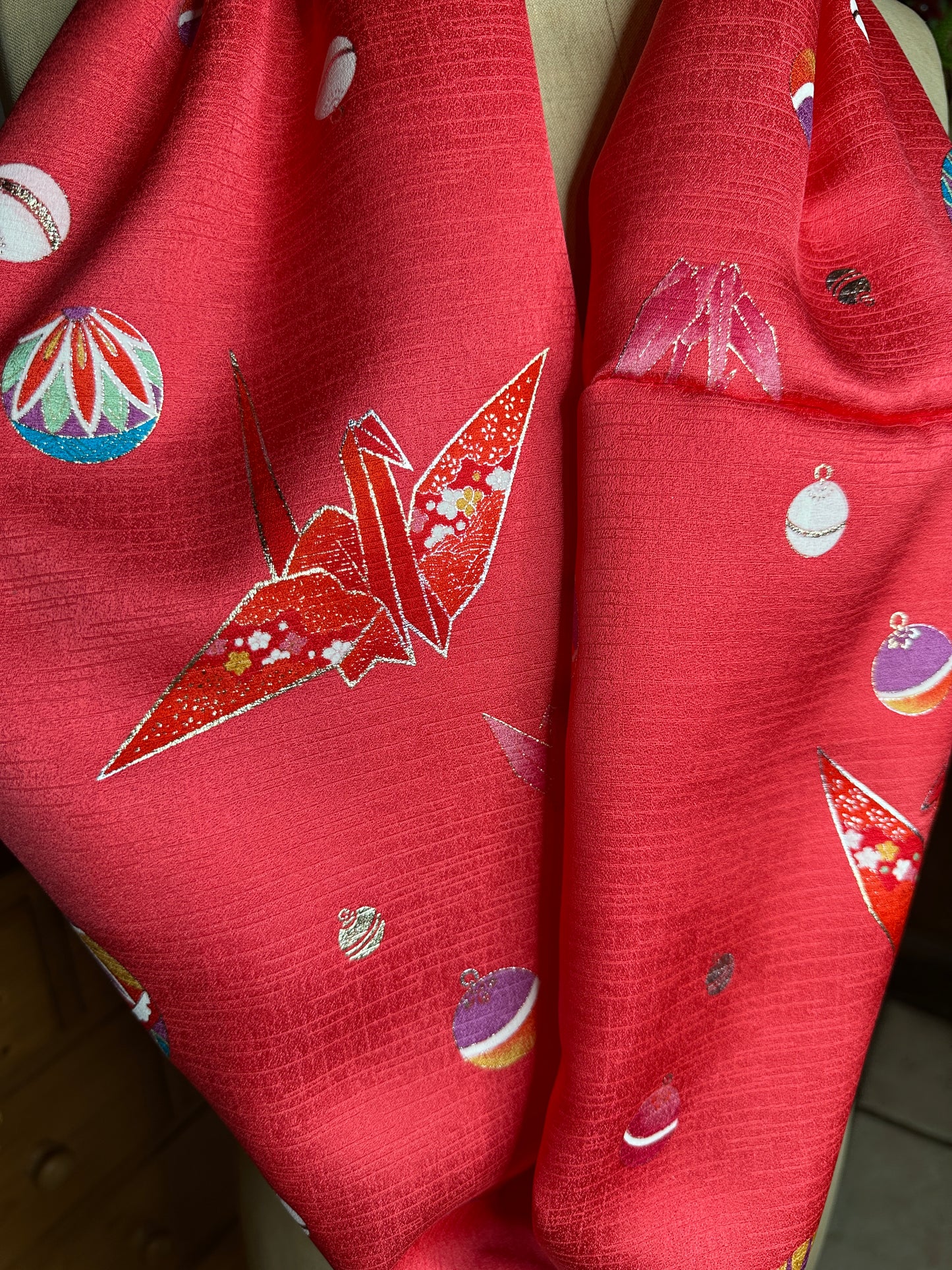 Tour de cou snood kimono japonais enfant en soie