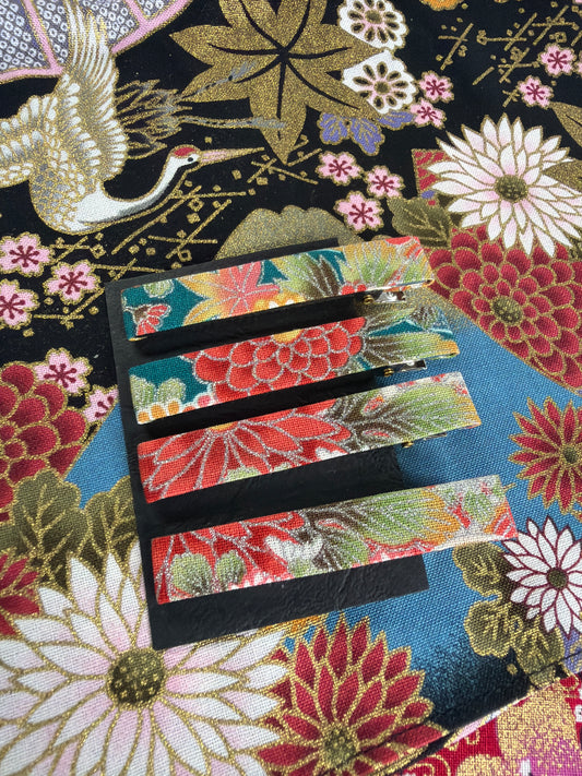 4 pince à cheveux tissu en coton japonais