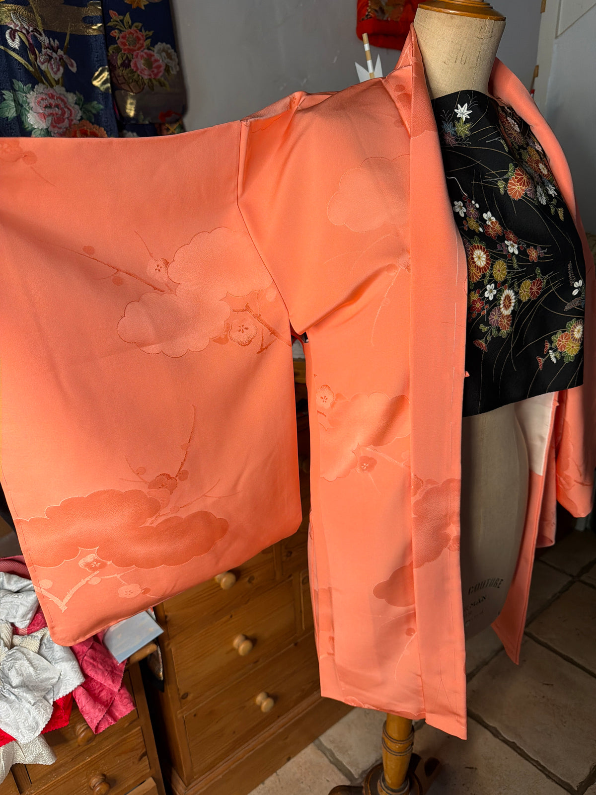 Haori veste de kimono japonais en soie Neuf
