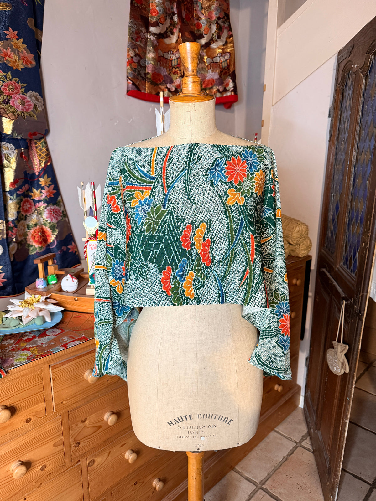 Top tunique 3 en 1 kimono japonais en soie