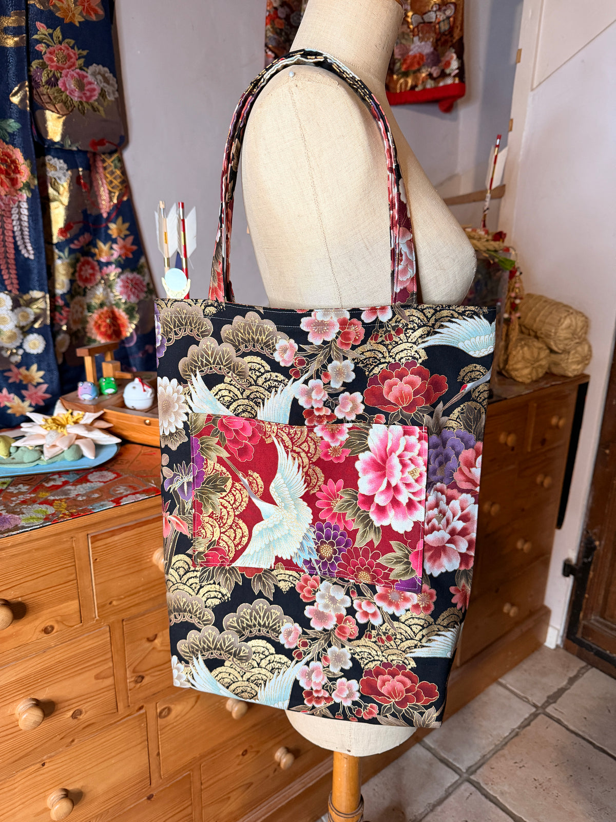 Tote bag tissu japonais en coton