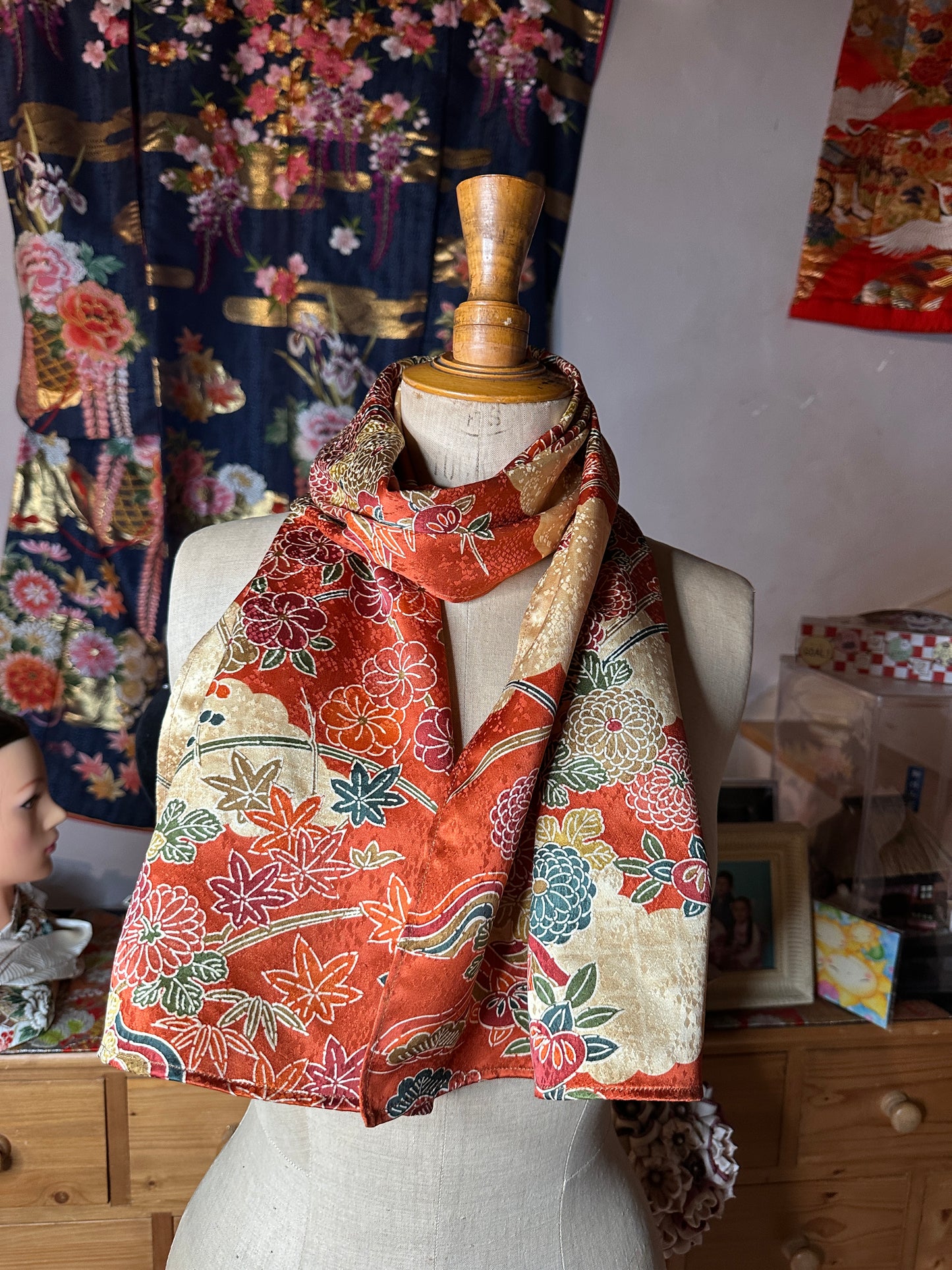 Foulard en soie kimono japonais