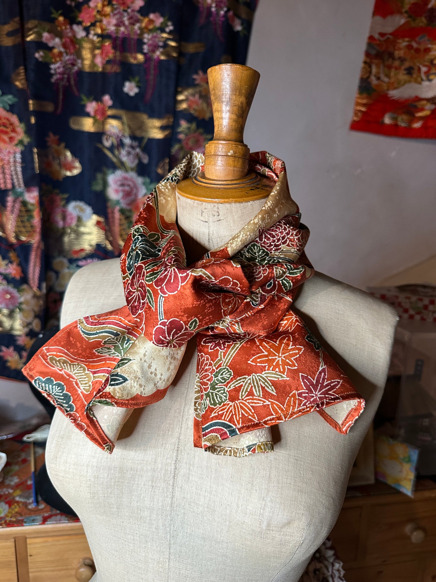 Foulard en soie kimono japonais