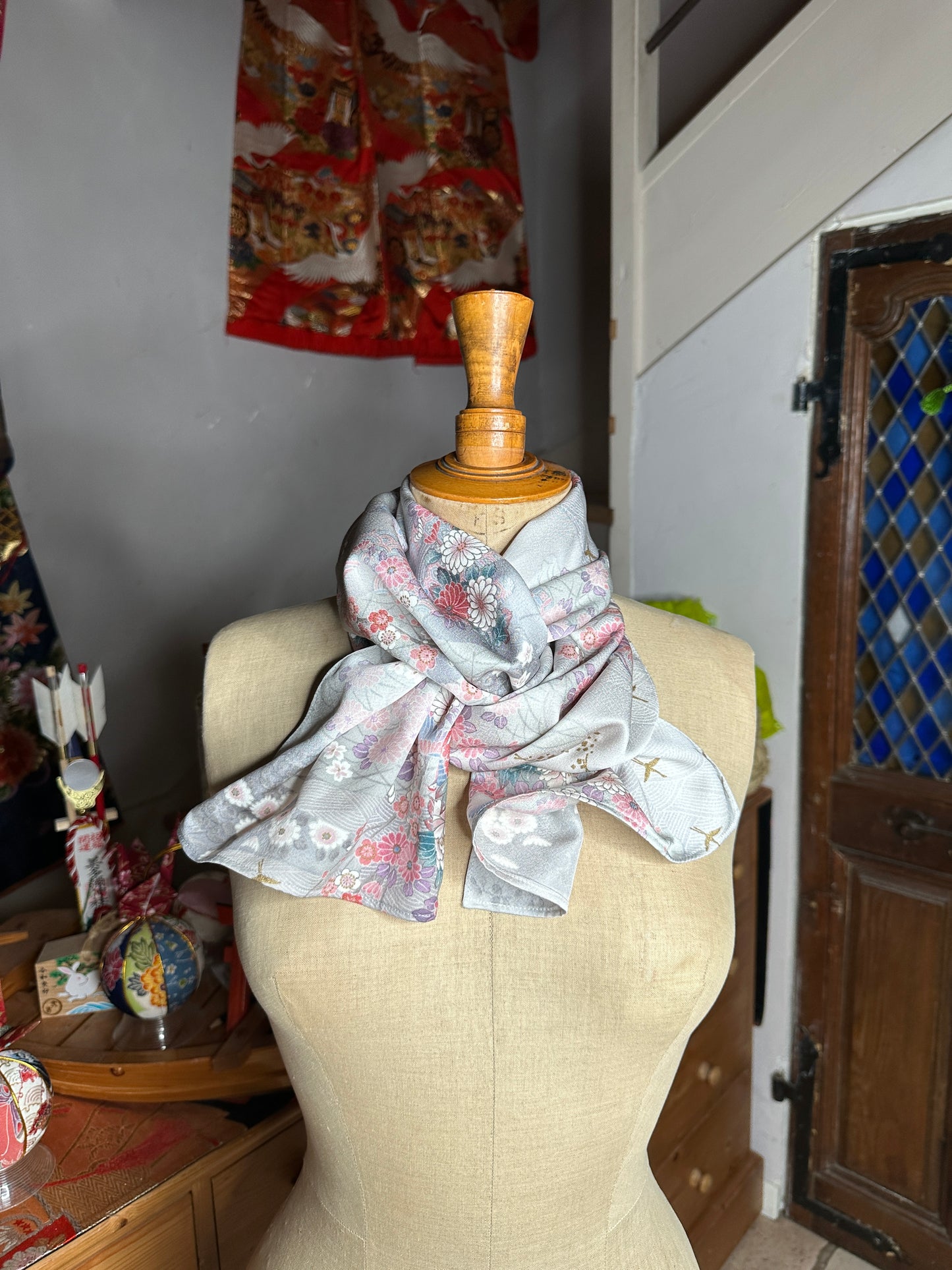 Foulard en soie kimono japonais Neuf
