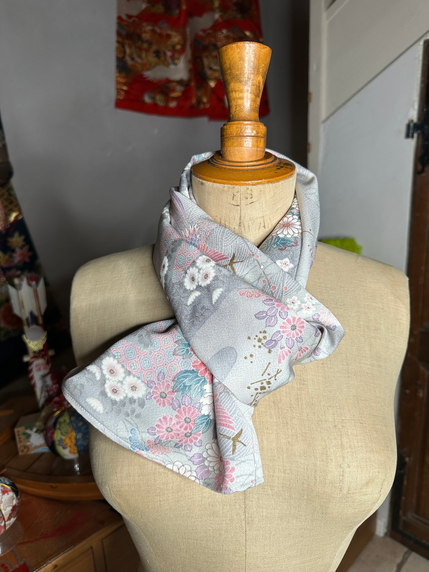 Foulard en soie kimono japonais Neuf
