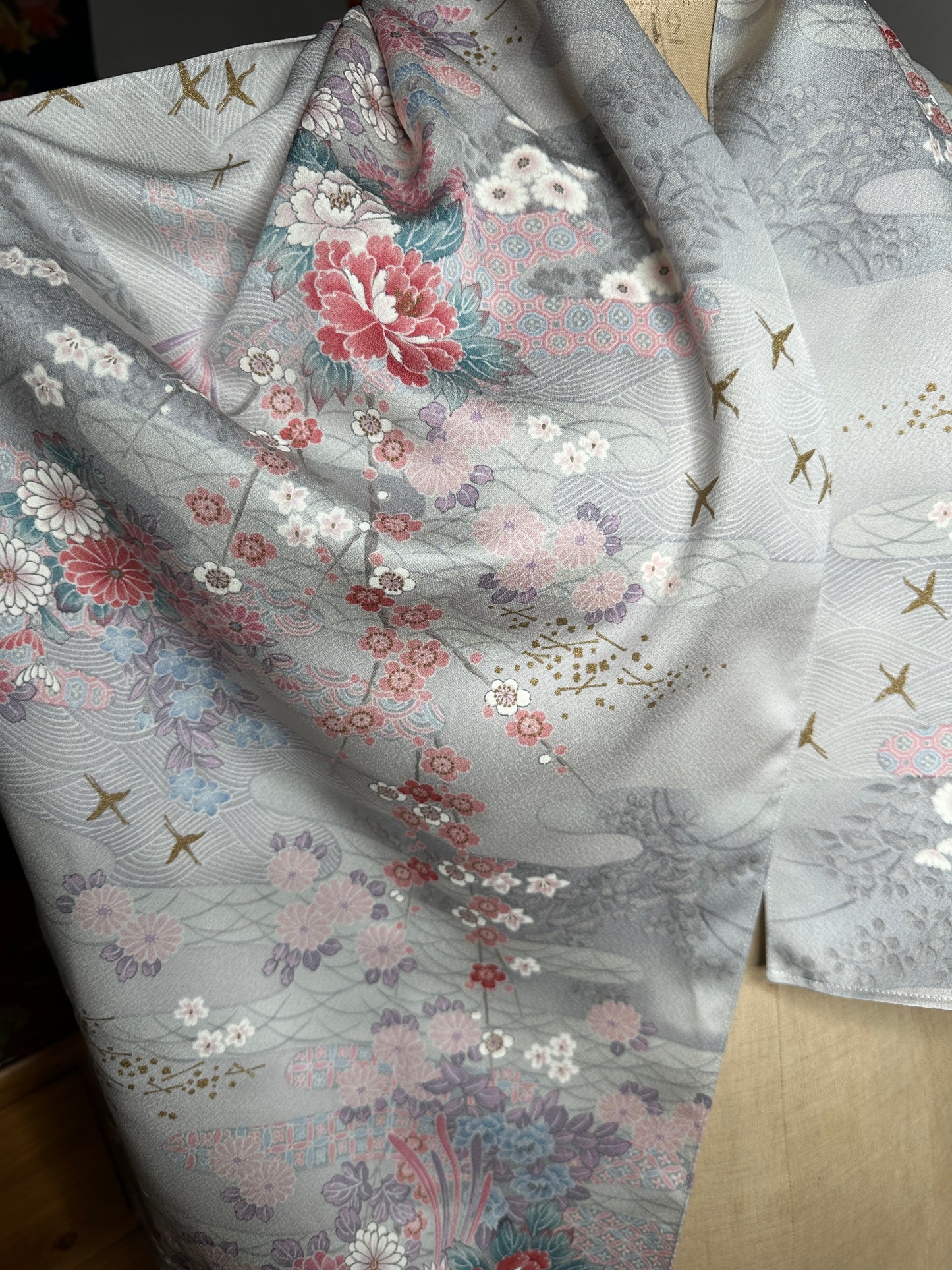 Foulard en soie kimono japonais Neuf